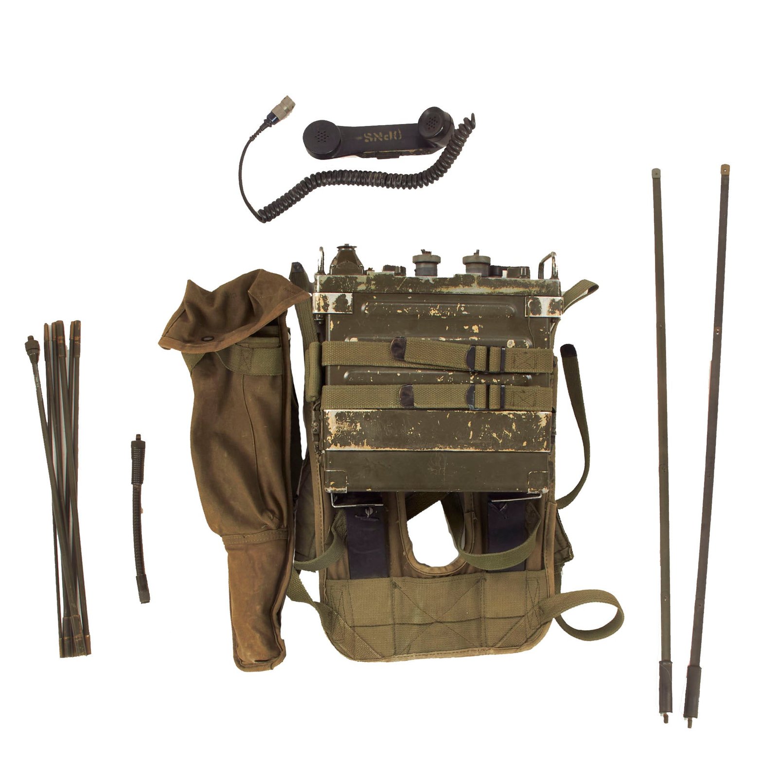 Buy Original U.S. Korean / Vietnam War AN/PRC-77 Radio Man Pack Set with ST-120/PR Harness | Original Firearms Antique For Sale