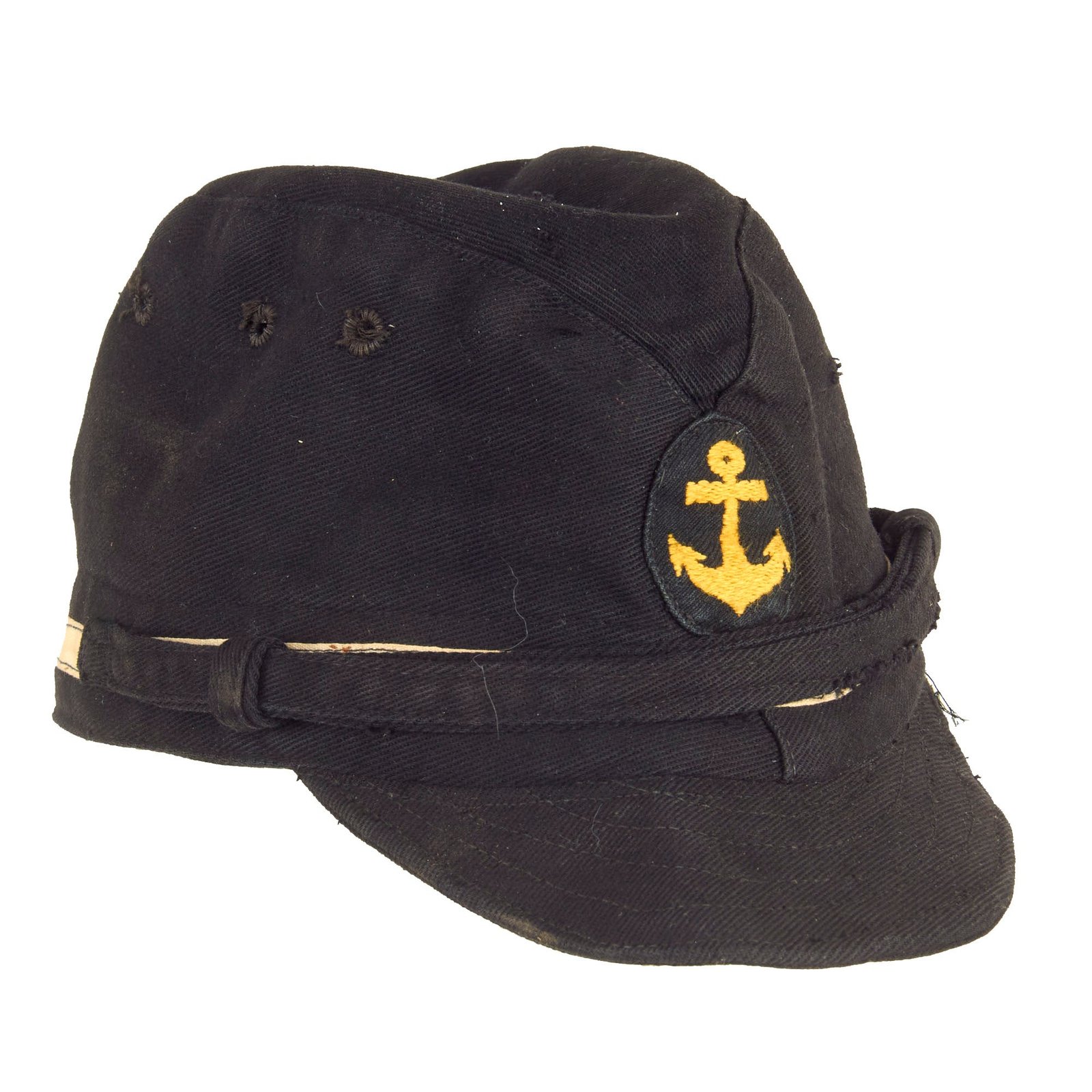 Buy Original Japanese WWII Naval Landing Forces Petty Officer Black Cotton Forage Cap dated 1942 - SNLF | Original Firearms Antique For Sale