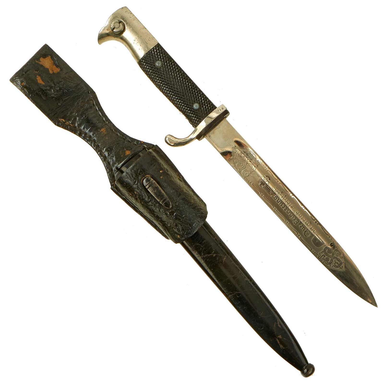 Buy Original German WWII Heer Army Etched Short 98k Dress Bayonet by Robert Klaas with Scabbard & Frog | Original Firearms Antique For Sale