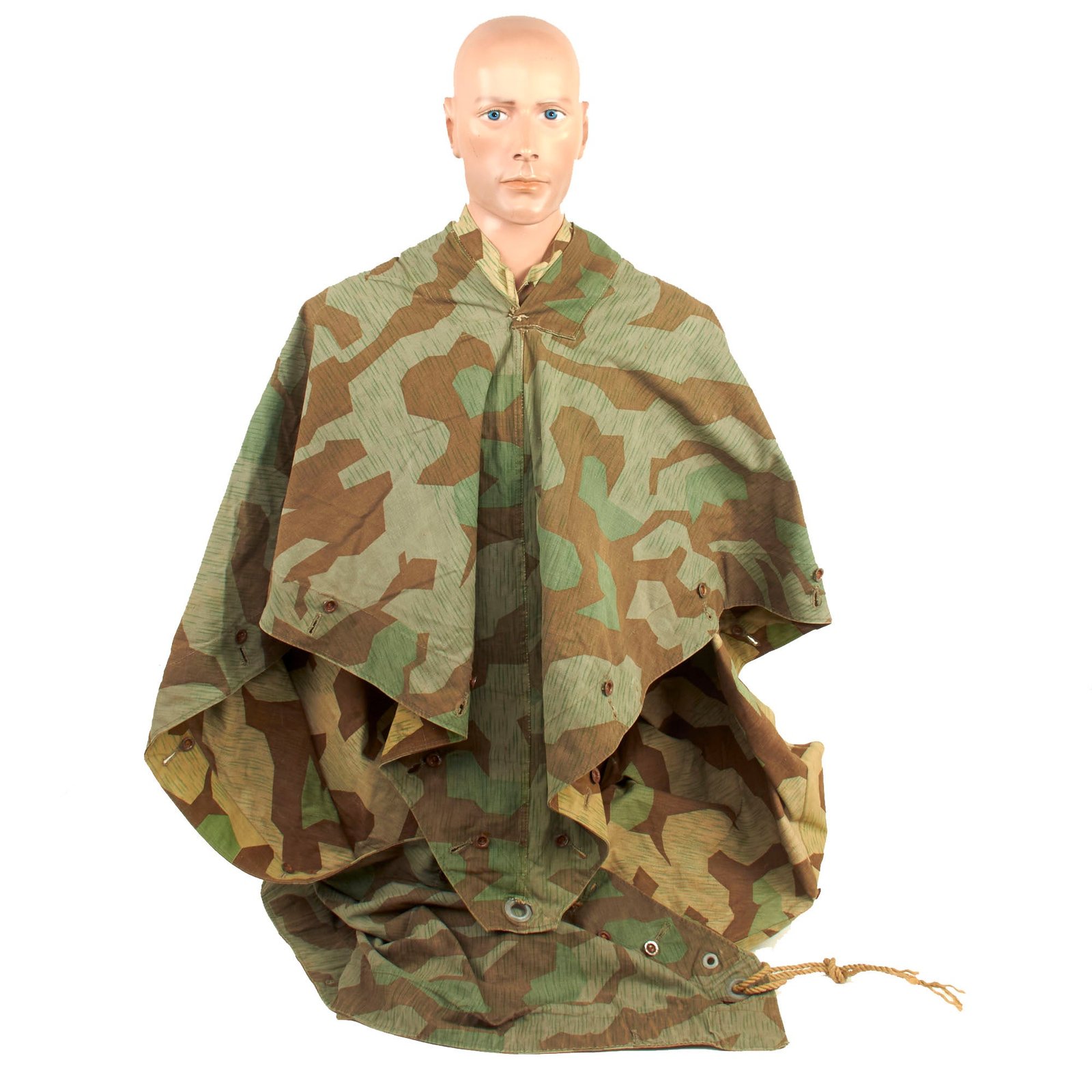 Buy Original German WWII Zeltbahn Tent Quarter & Poncho in Splinter Pattern Reversible Camouflage | Original Firearms Antique For Sale