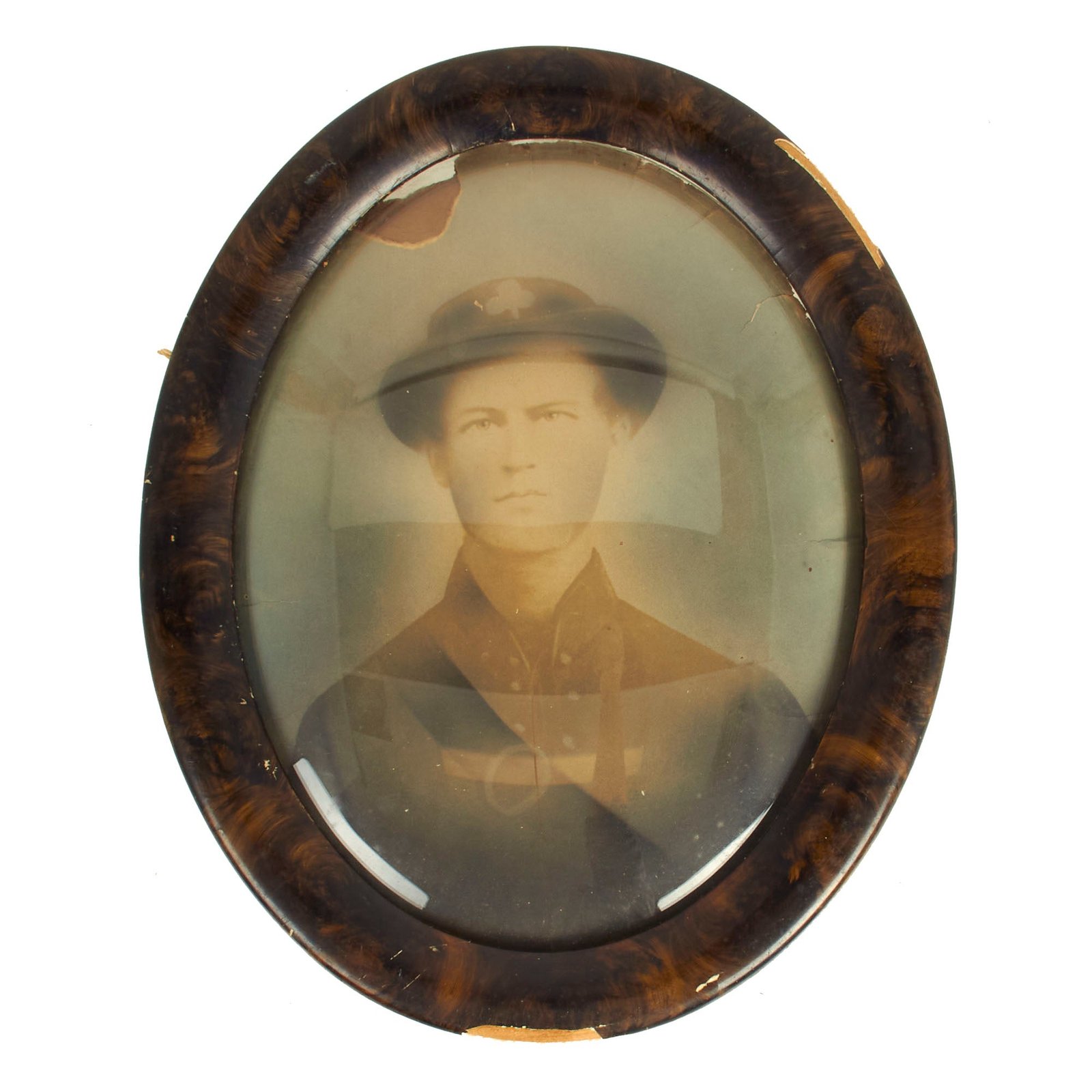 Buy Original U.S. Late 19th Century Large Albumen Type Print of II Corps Civil War Soldier In Shell Jacket | Original Firearms Antique For Sale