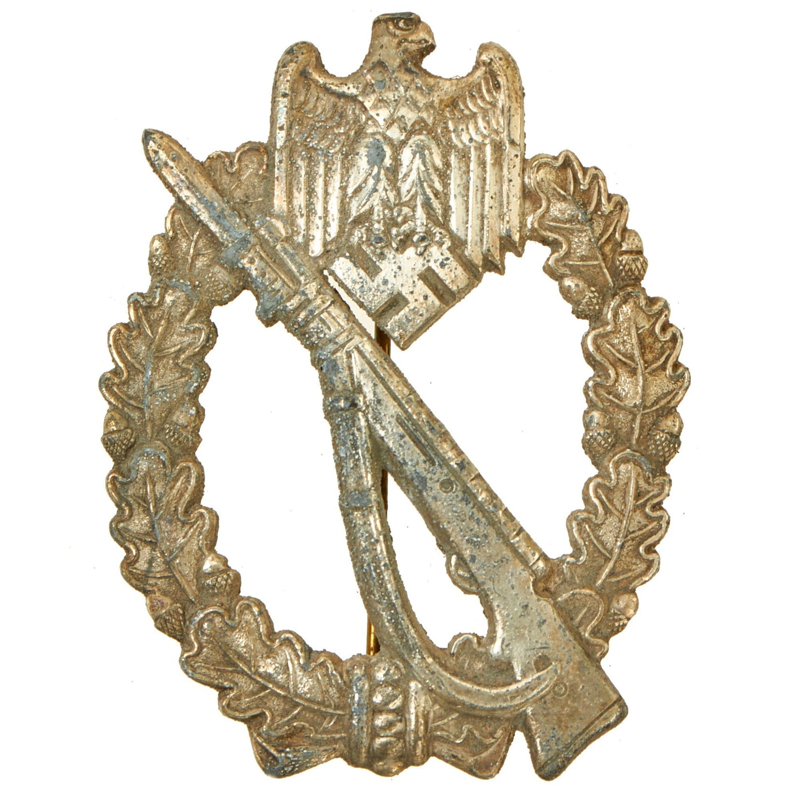 Buy Original German WWII Silver Grade Infantry Assault Badge by A.G. Metall & Kunststoff of Gablonz | Original Firearms Antique For Sale