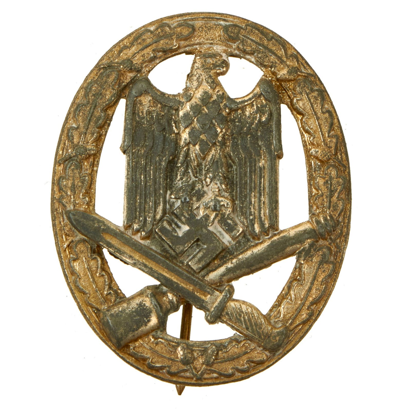 Buy Original German WWII Silver Grade General Assault Badge - Unmarked Hollow Back Design | Original Firearms Antique For Sale