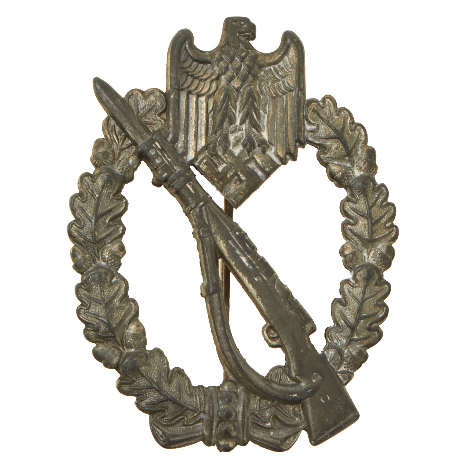 Buy Original German WWII Silver Grade Infantry Assault Badge -  Unmarked Scoop Back | Original Firearms Antique For Sale