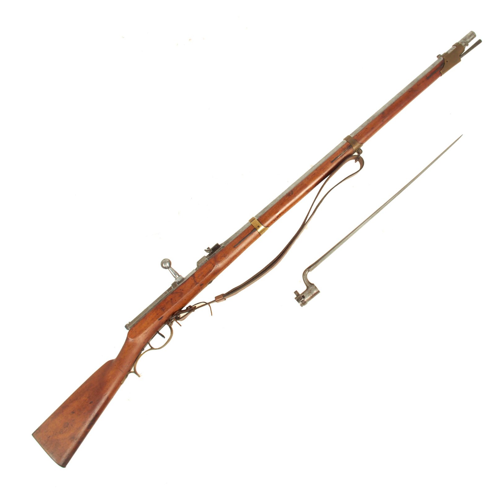Buy Original German Dreyse Zündnadelgewehr M/41 Needle Fire Rifle Serial 7069 with "Duffle Cut" & Bayonet - dated 1859 | Original Firearms Antique For Sale