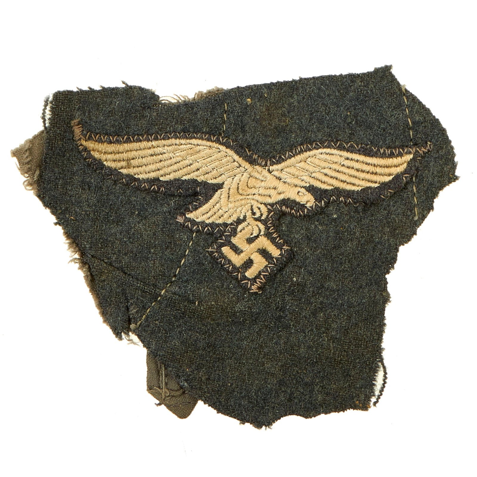 Buy Original German WWII Luftwaffe Combat Uniform Cut Out Machine Embroidered Breast Eagle | Original Firearms Antique For Sale