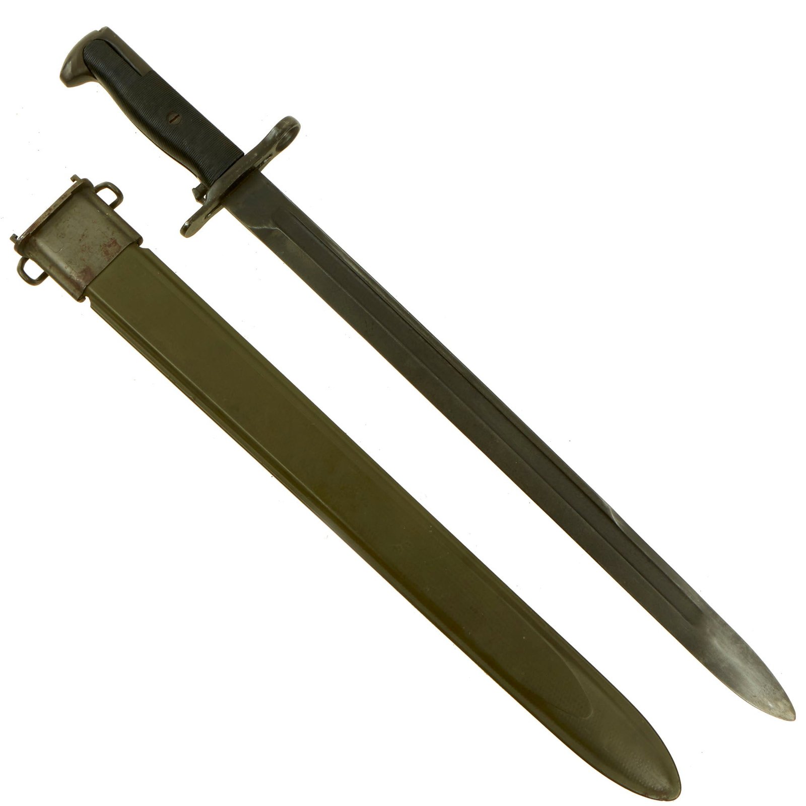 Buy Original U.S. WWII M1942 16" Garand Rifle Bayonet by Oneida Limited with US Navy Mk1 M3 Scabbard - dated 1942 | Original Firearms Antique For Sale