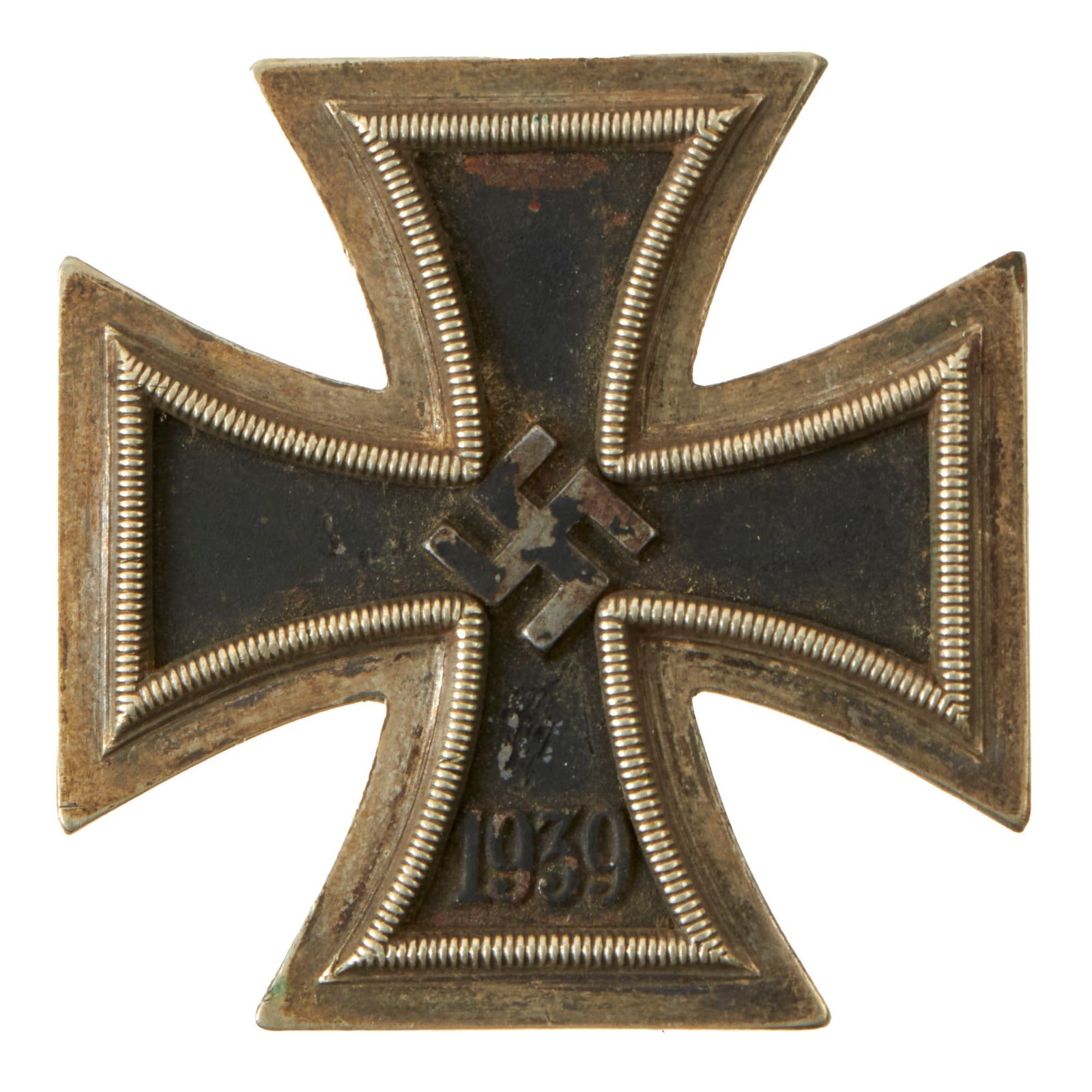 Buy Original German WWII Iron Cross First Class 1939 EKI with Vertical Pinback - Unmarked | Original Firearms Antique For Sale