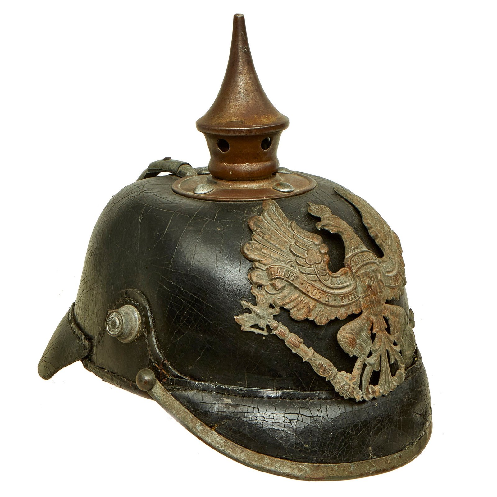 Buy Original Imperial German WWI Prussian EM/NCO Infantry M1915 Pickelhaube Spiked Helmet | Original Firearms Antique For Sale