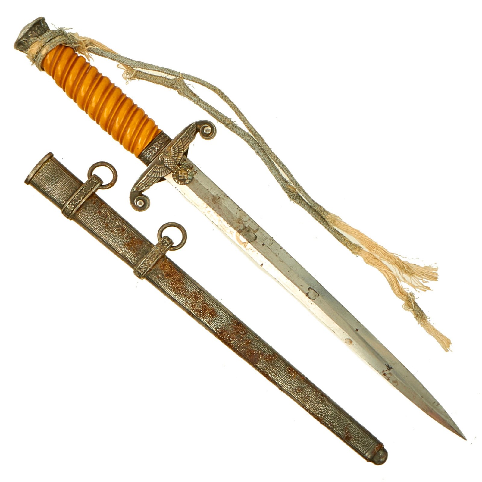 Buy Original WWII German Army Heer Officer Dagger by Carl Eickhorn with Scabbard & Relic Portepee | Original Firearms Antique For Sale