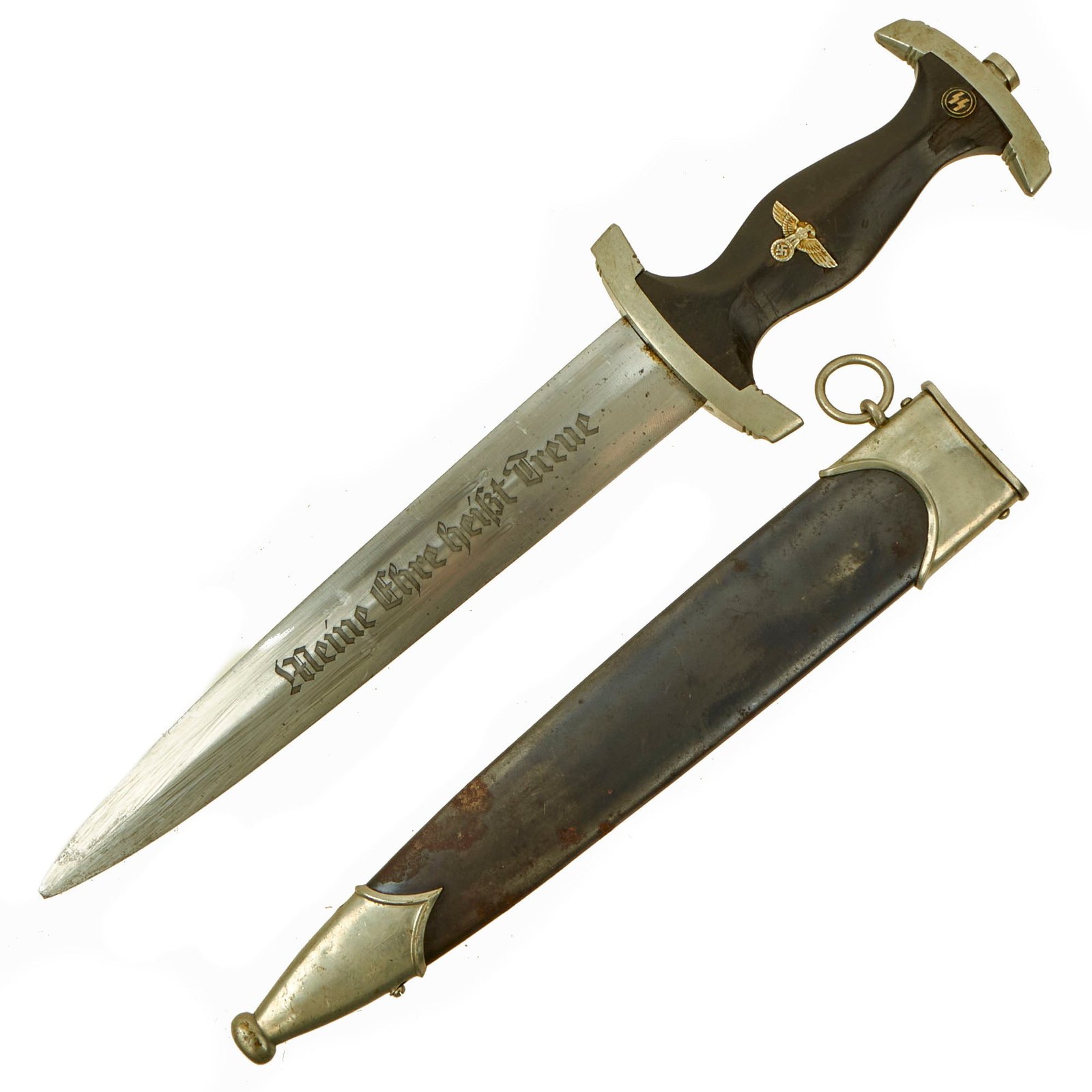 Buy Original German WWII Early Numbered M33 SS Dagger by Richard Abr. Herder with Scabbard | Original Firearms Antique For Sale