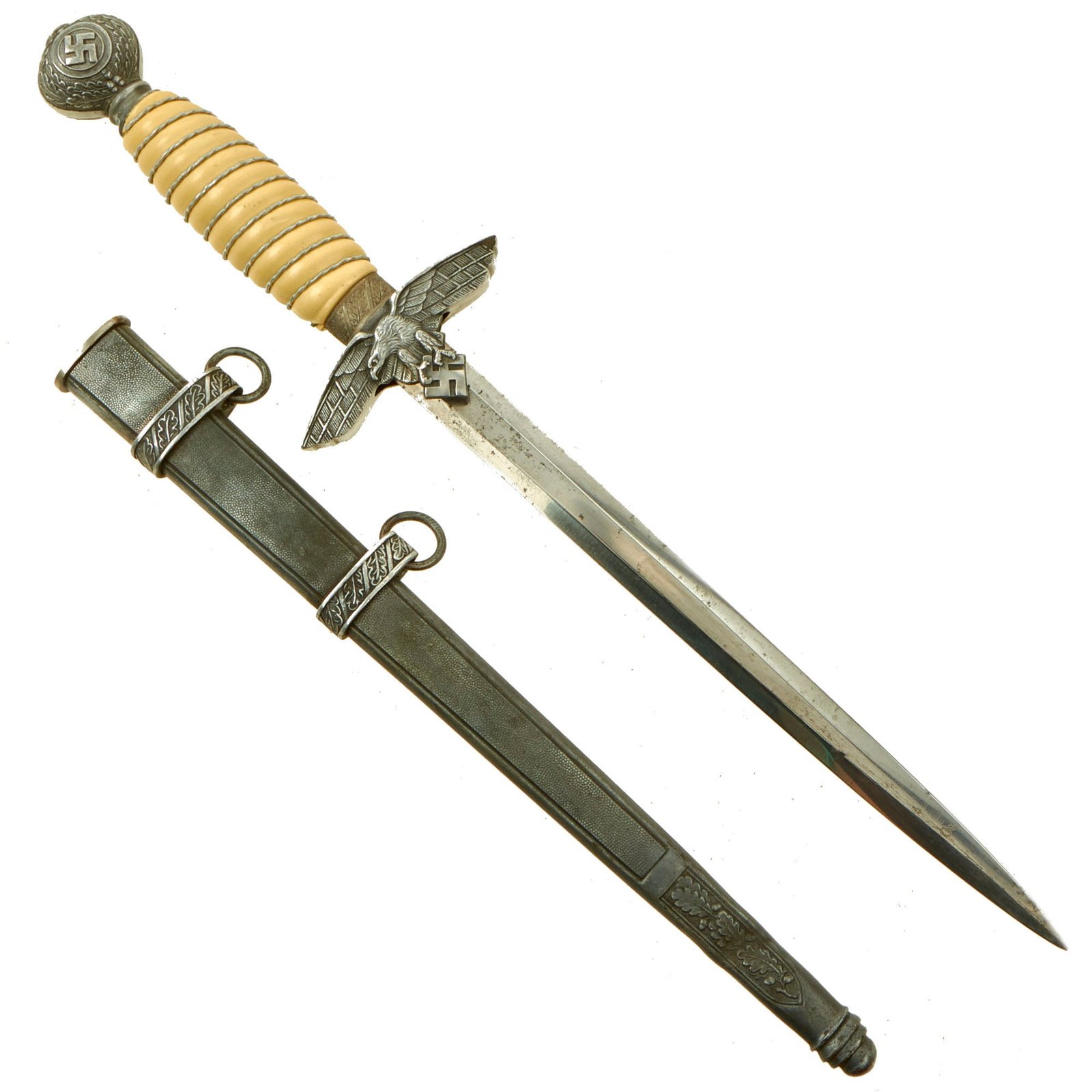 Buy Original WWII German 2nd Model Luftwaffe Dagger by  F. W. Höller of Solingen with Scabbard | Original Firearms Antique For Sale