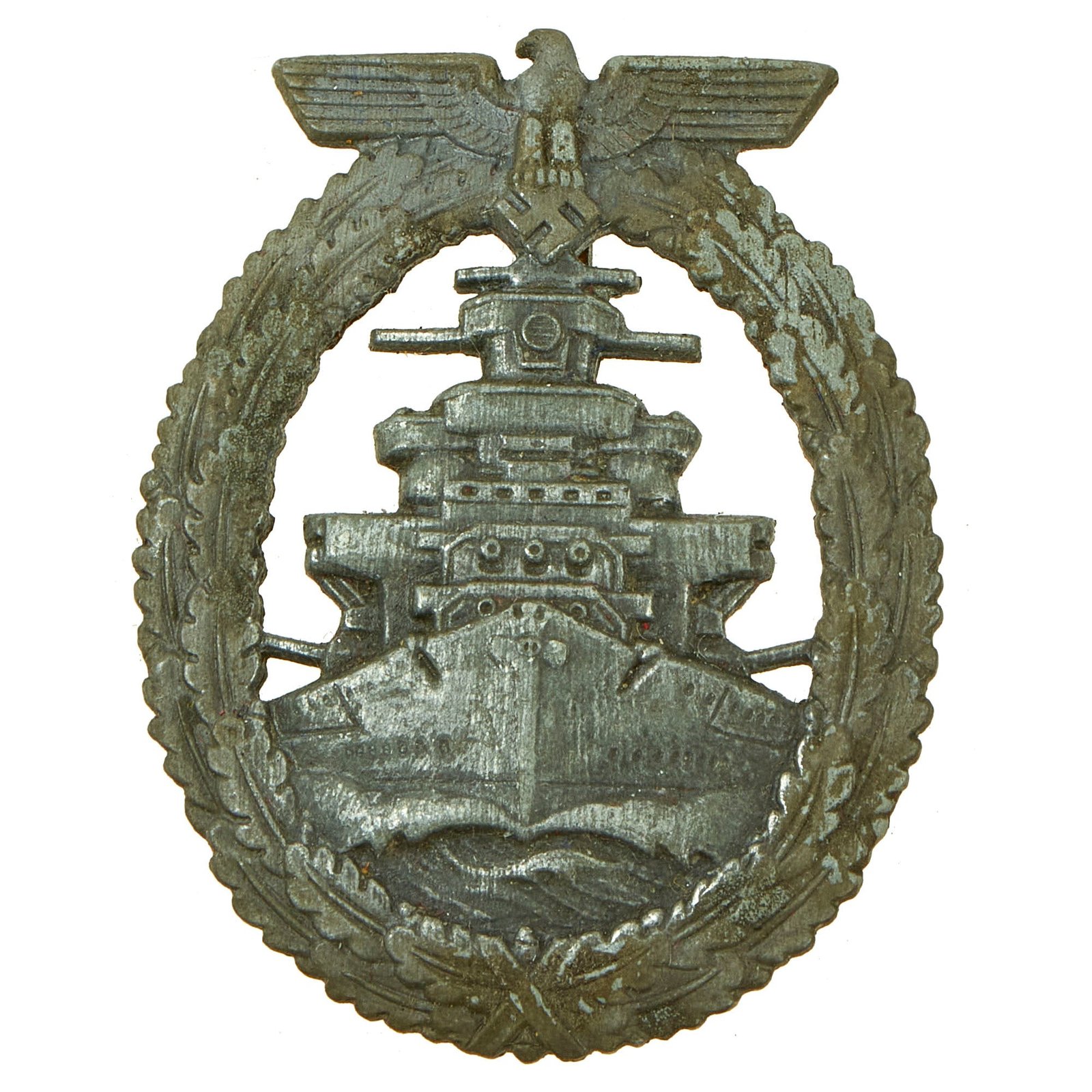 Buy Original German WWII Late War High Seas Fleet Badge - Zinc Construction - Unmarked | Original Firearms Antique For Sale