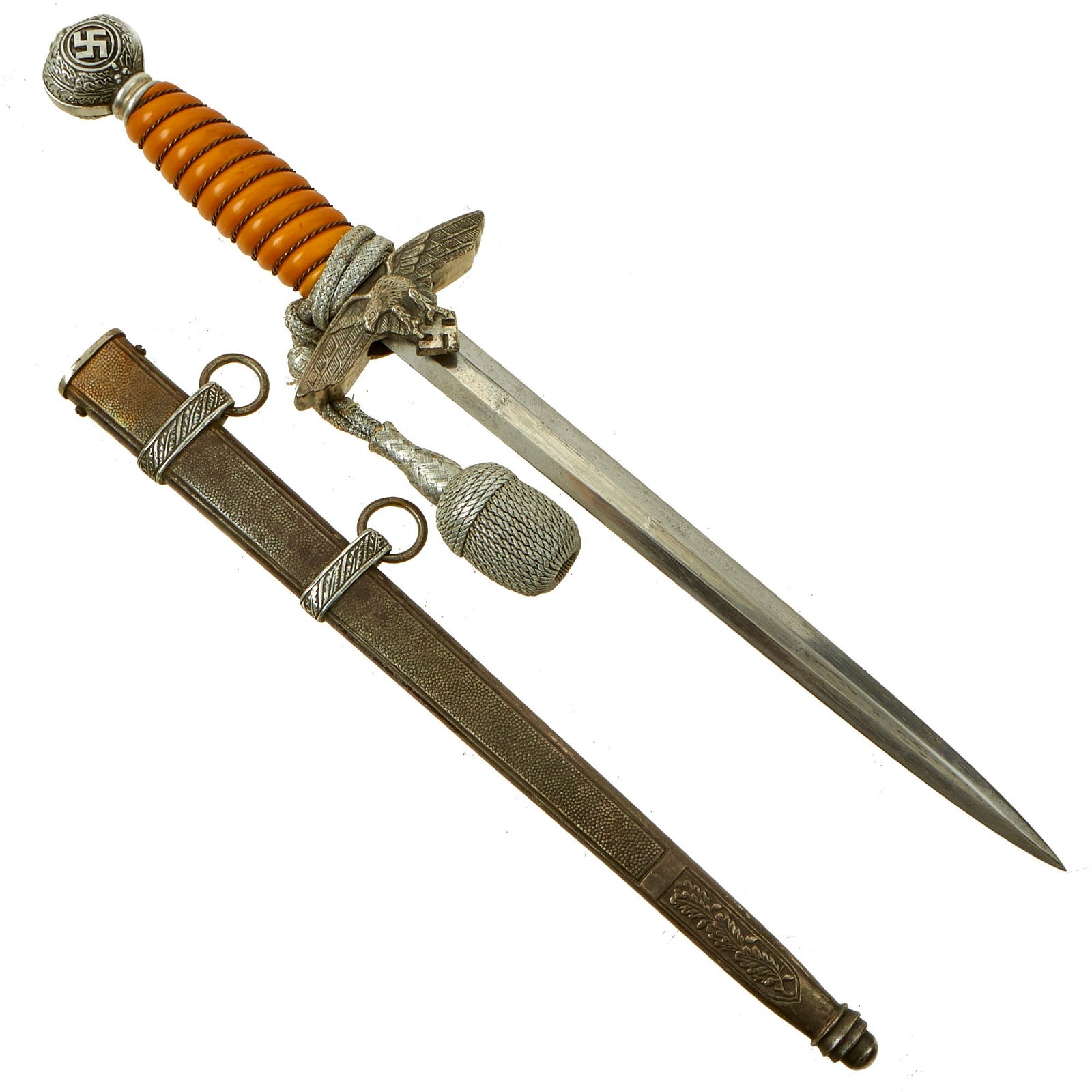 Buy Original German WWII 2nd Model Luftwaffe Dagger by E. & F. Hörster with Scabbard & Portepee | Original Firearms Antique For Sale