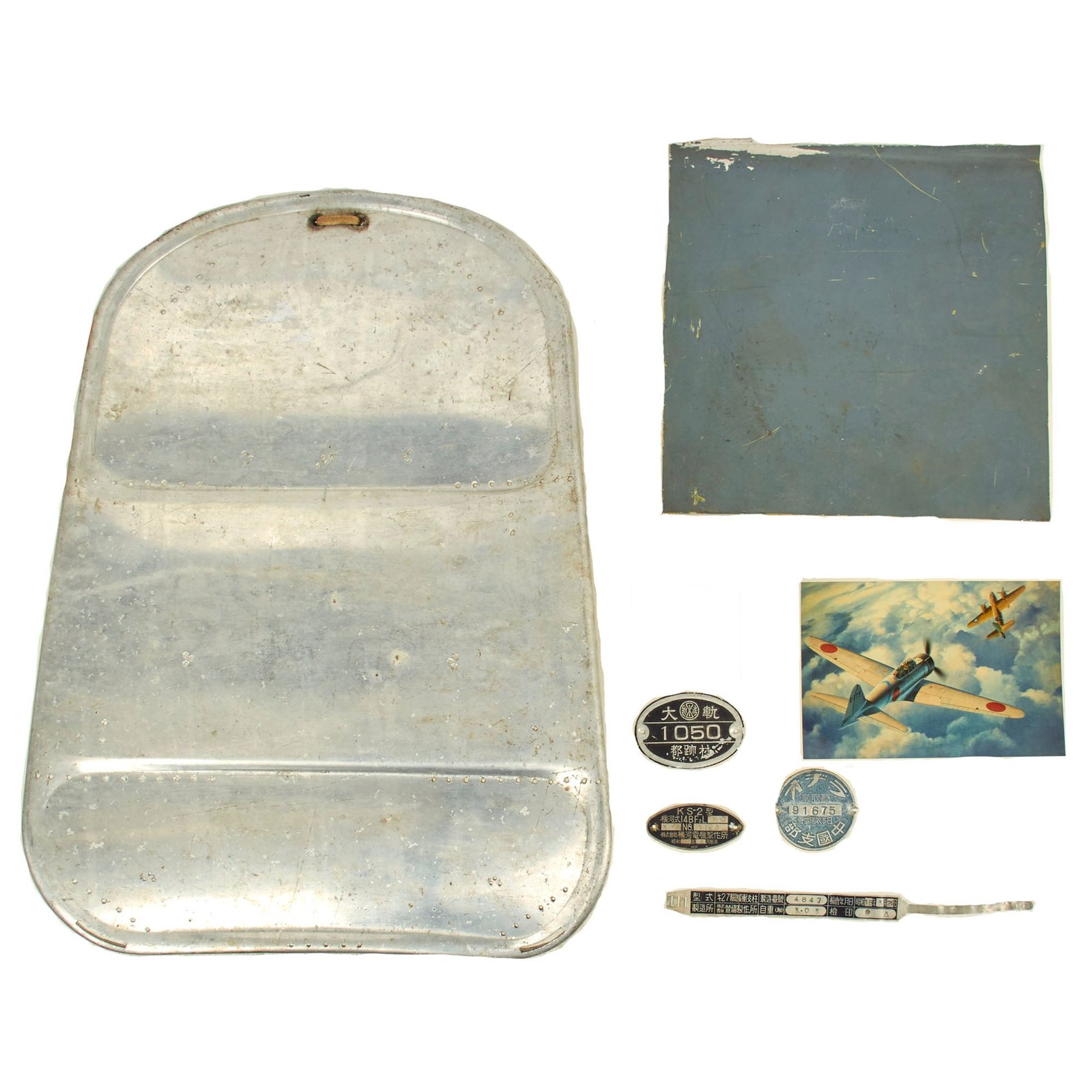 Buy Original U.S. WWII Japanese Aircraft Parts Recovered From Invasion of Saipan including Shot Down Mitsubishi A6M Zero Fuselage Section - Recovered By US Marine 1st Sgt. Roscoe Brown | Original Firearms Antique For Sale