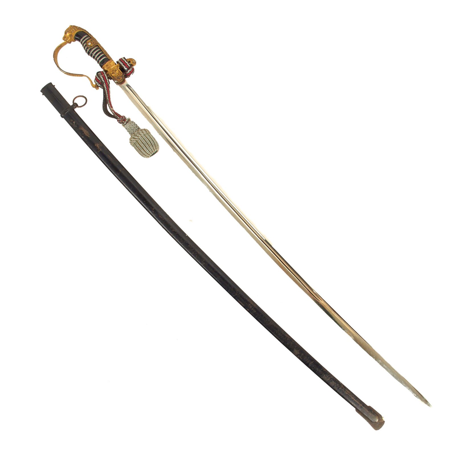 Buy Original German WWII Field Marshal Series Lion Head Scharnhorst Pattern Army Officer Sword by Carl Eickhorn with Scabbard & Troddel | Original Firearms Antique For Sale