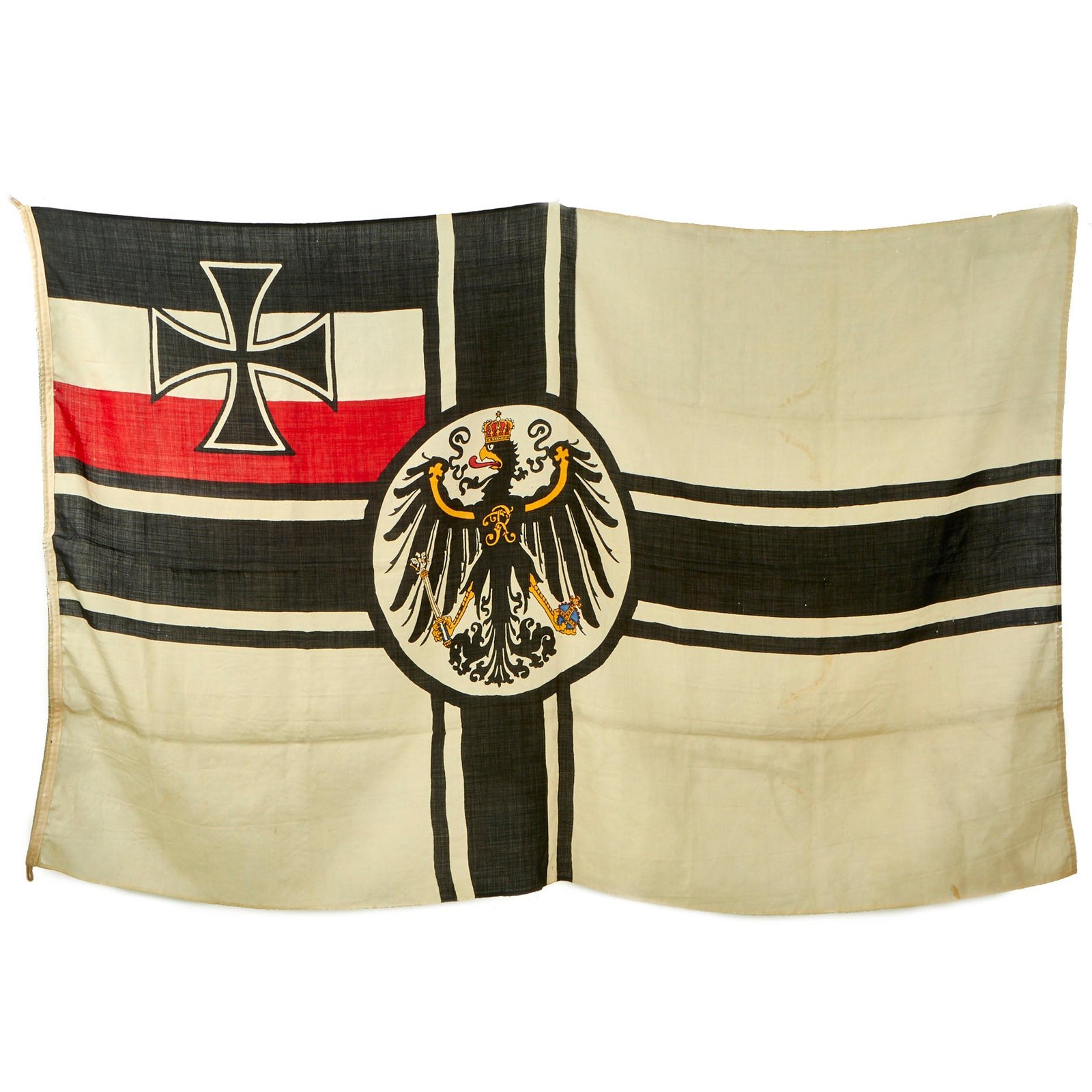 Buy Original WWI Imperial German Navy Large Reichskriegsflagge War Ensign Battle Flag - 78” x 48” | Original Firearms Antique For Sale