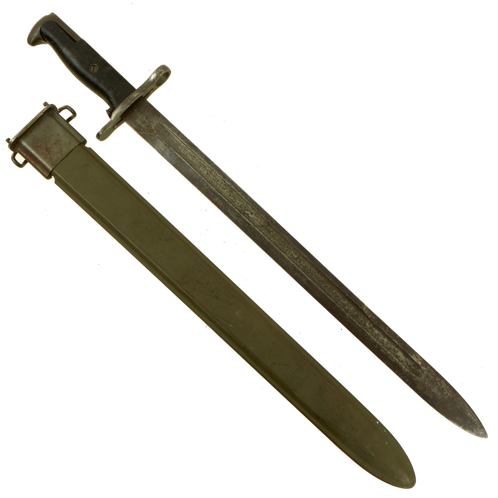 Buy Original U.S. WWI & WWII M1905 Springfield 16" Rifle Bayonet by Rock Island Arsenal with M3 Scabbard - dated 1917 | Original Firearms Antique For Sale