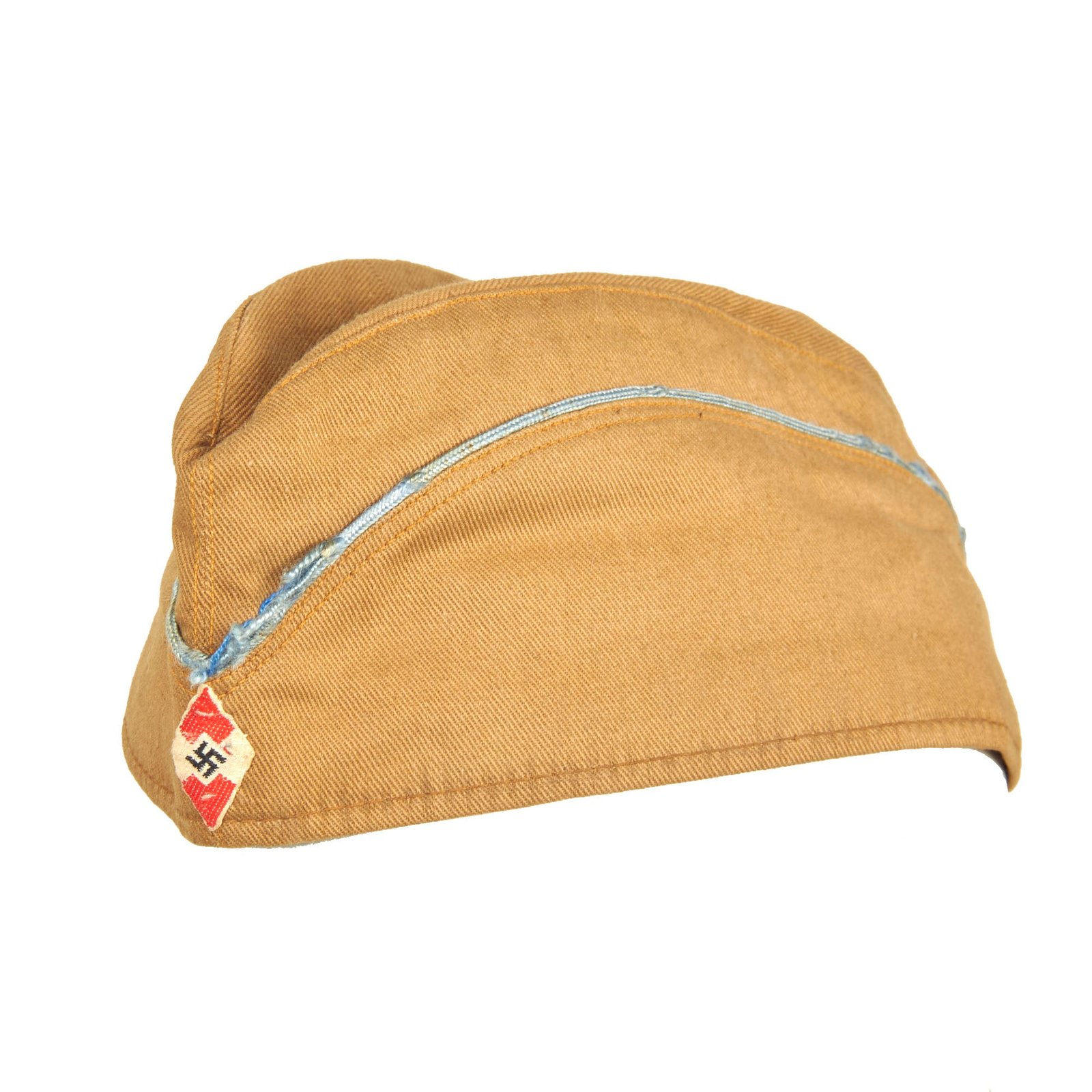 Buy Original German WWII HJ Summer Overseas Cap with Blue Piping - Size 57 - HJ Sommer Mütze | Original Firearms Antique For Sale
