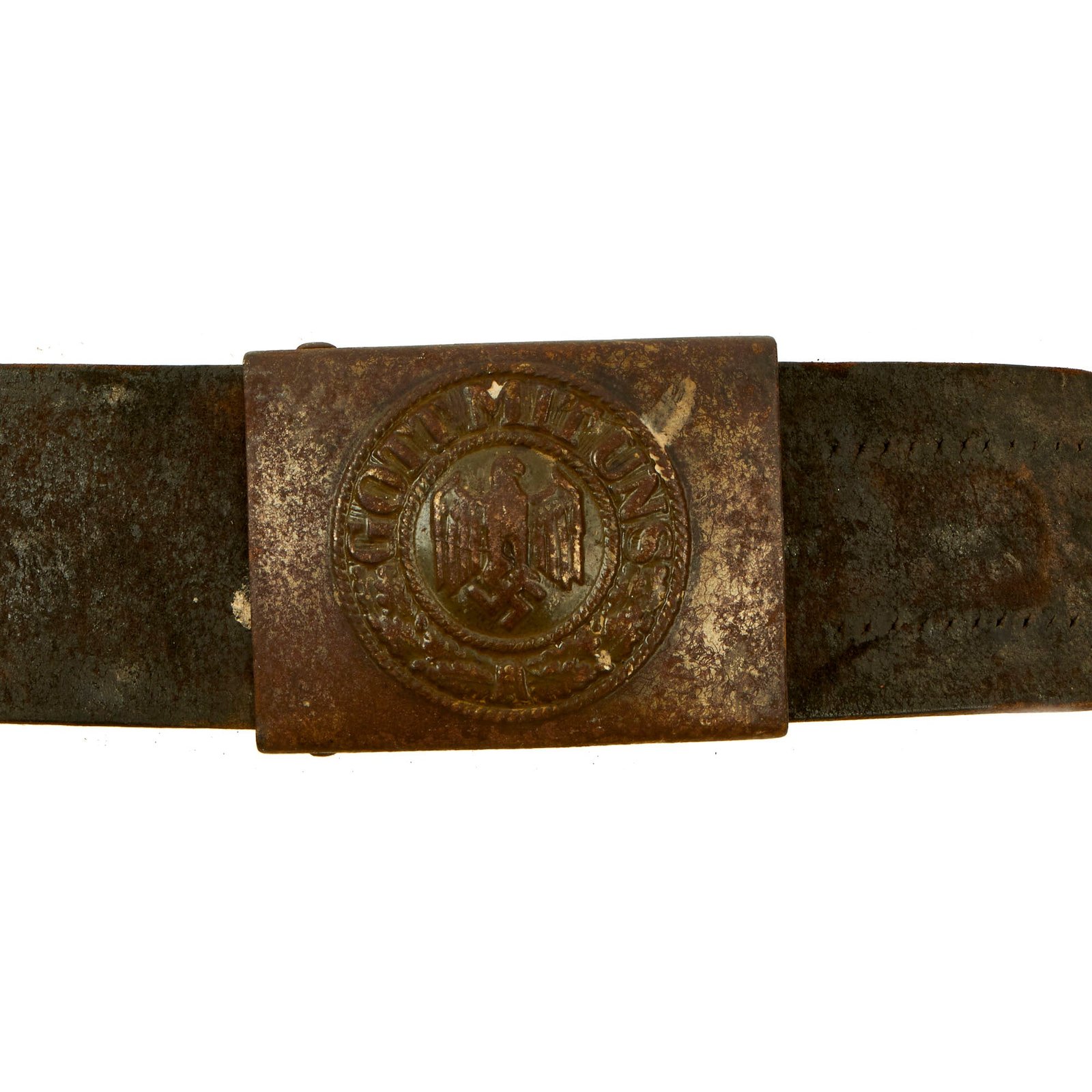 Buy Original German WWII Service Worn Wehrmacht Army Heer Belt with Steel Buckle by R. Sieper & Söhne - dated 1940 | Original Firearms Antique For Sale