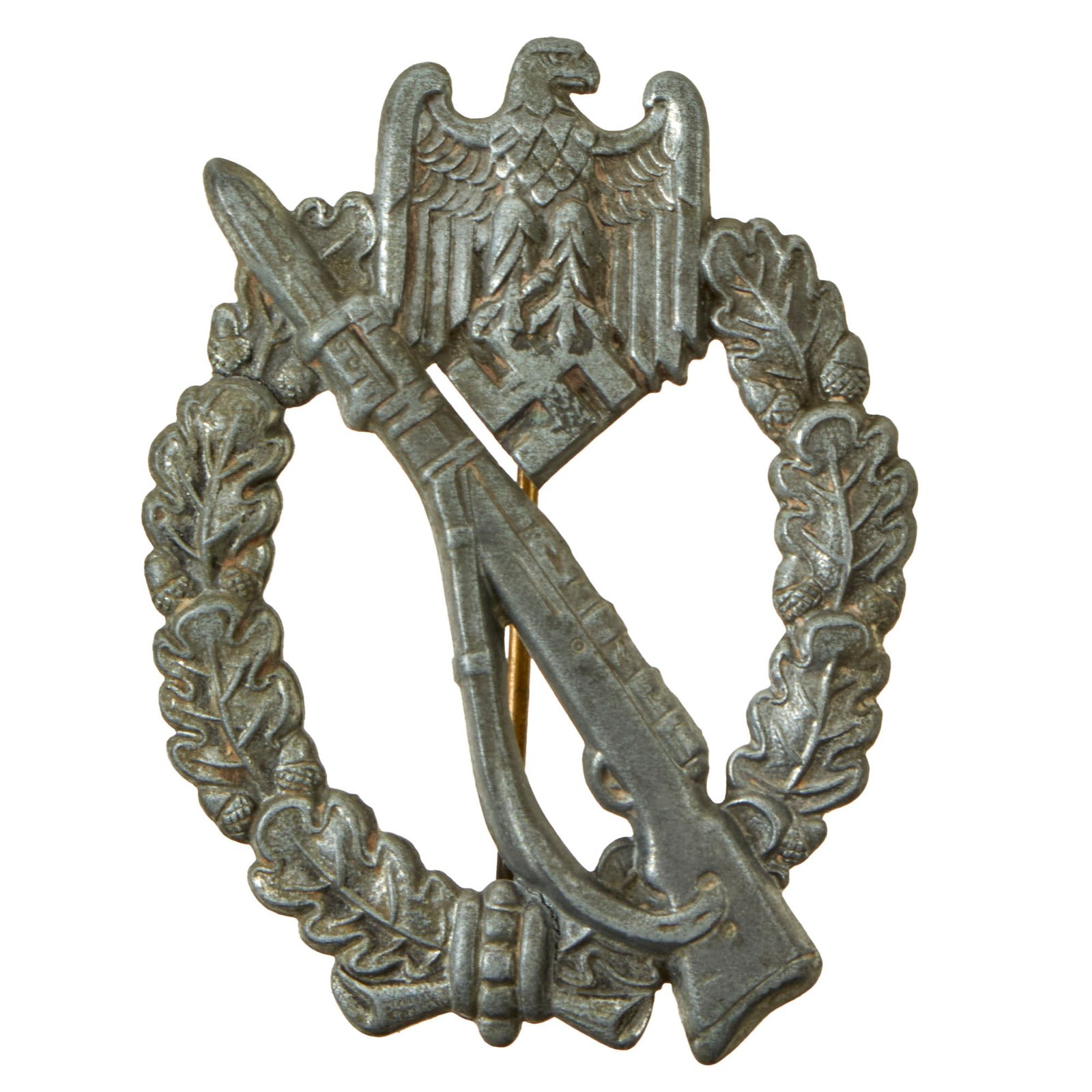 Buy Original German WWII Unmarked Silver Grade Infantry Assault Badge Attributed to Sohni Heubach & Co. | Original Firearms Antique For Sale