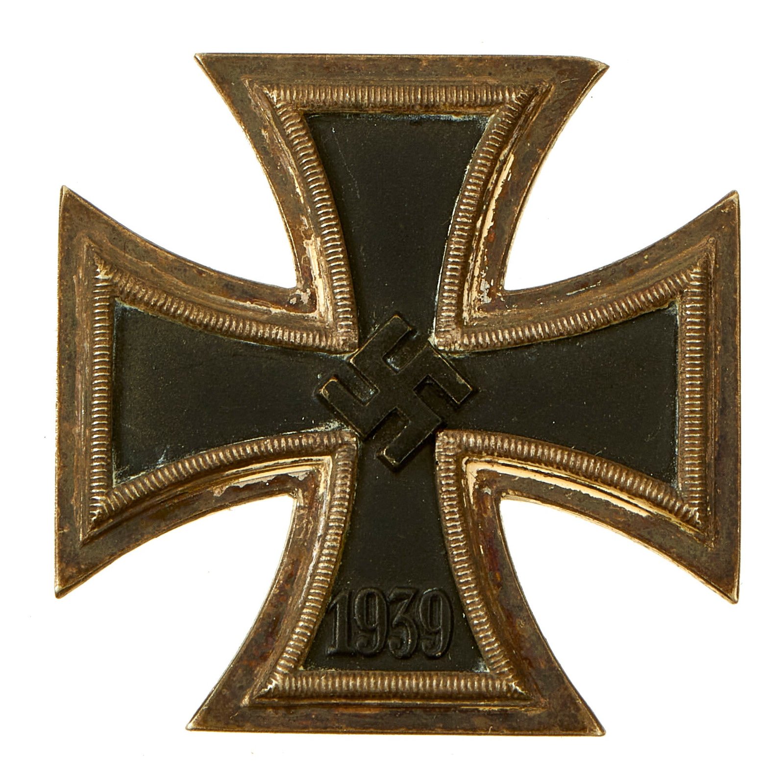 Buy Original German WWII Navy Kriegsmarine Brass Core Iron Cross First Class 1939 by Hermann Wernstein - EKI | Original Firearms Antique For Sale