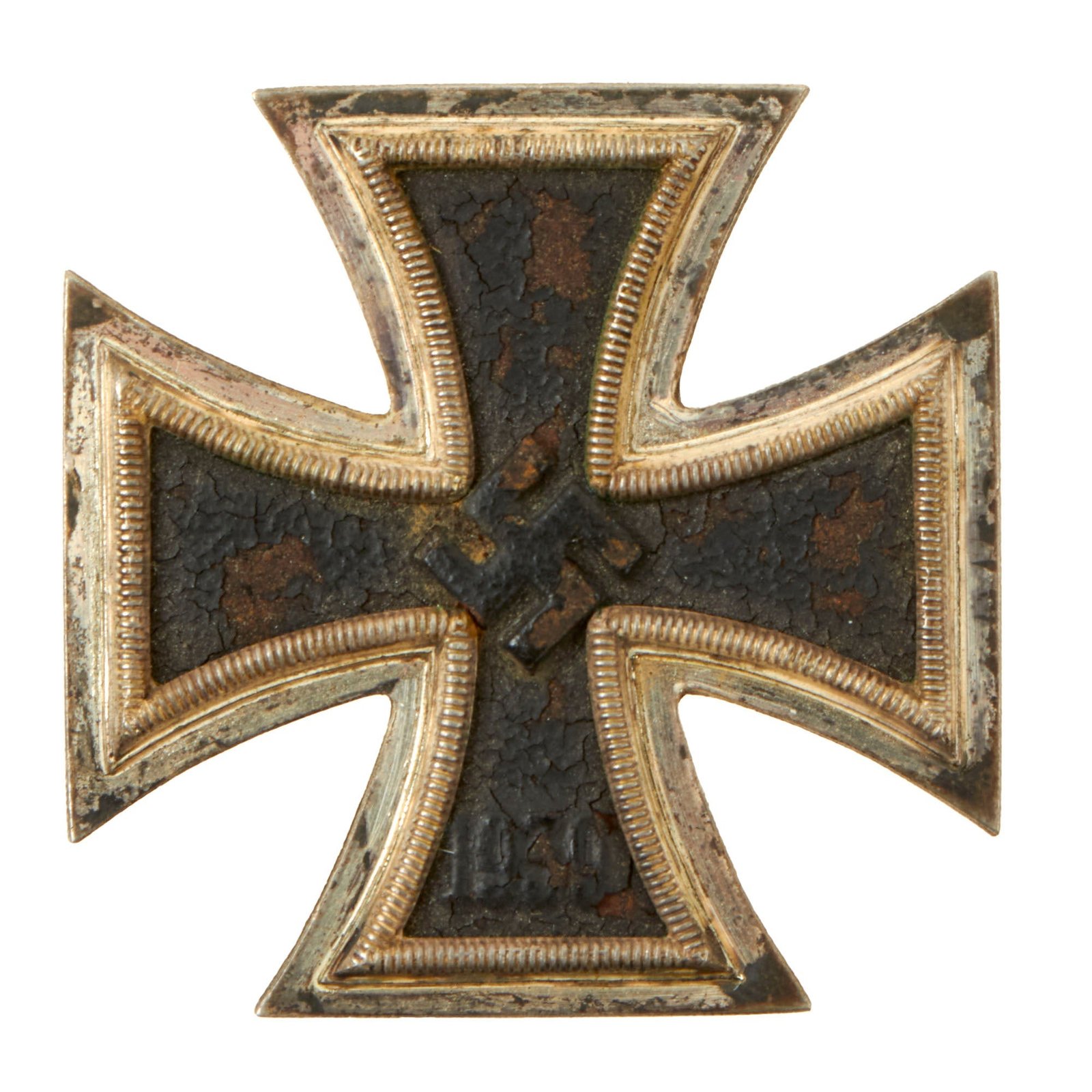 Buy Original German WWII Iron Cross First Class 1939 EKI with Vertical Pinback - Unmarked | Original Firearms Antique For Sale