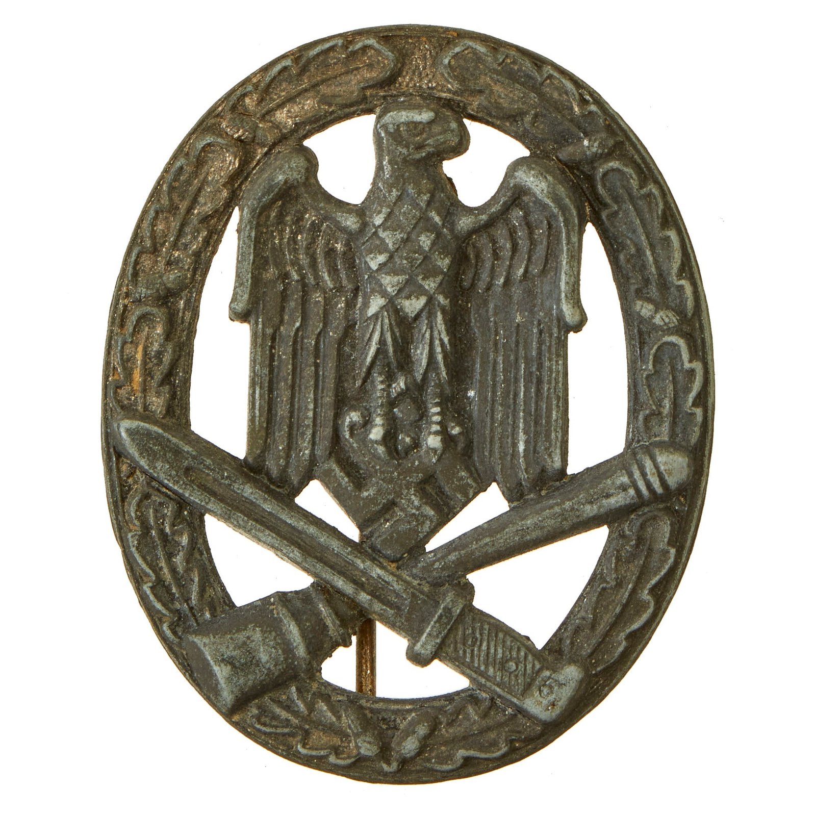 Buy Original German WWII Silver Grade General Assault Badge - Unmarked Hollow Back Design | Original Firearms Antique For Sale