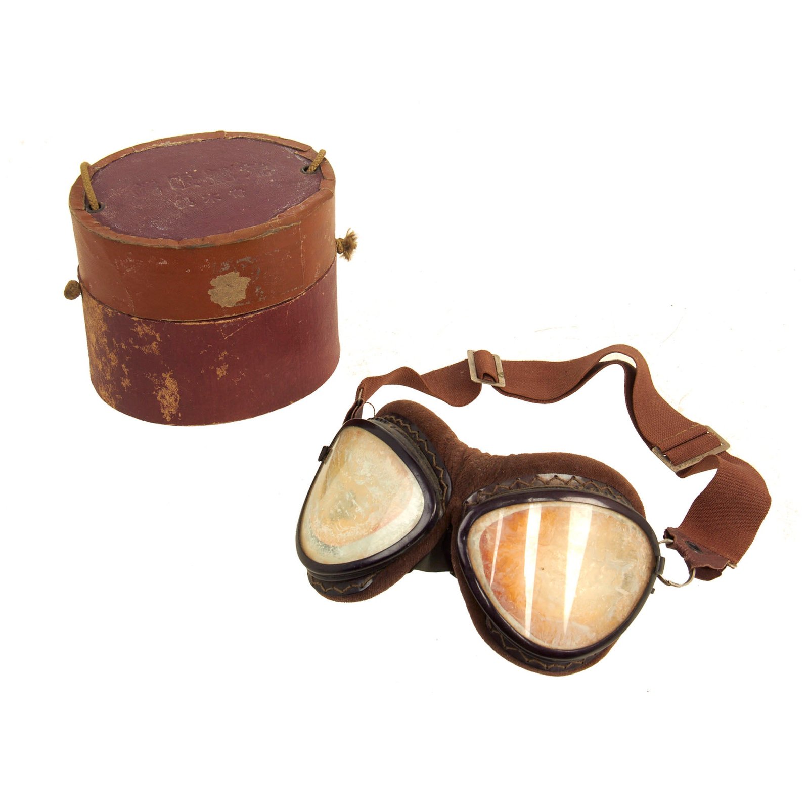 Buy Original Imperial Japanese WWII Japanese Army / Navy Air Service Aviator Goggles With Box | Original Firearms Antique For Sale