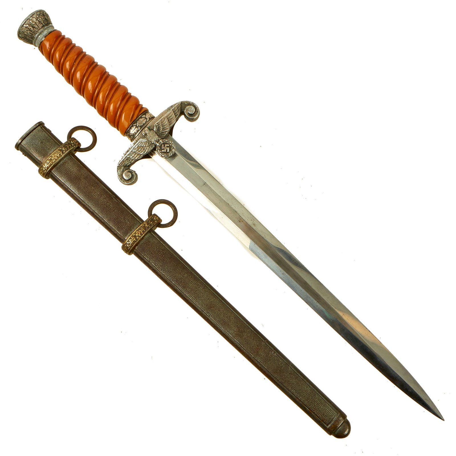 Buy Original German WWII Personalized Army Heer Dagger by F. W. Höller of Solingen with Scabbard | Original Firearms Antique For Sale