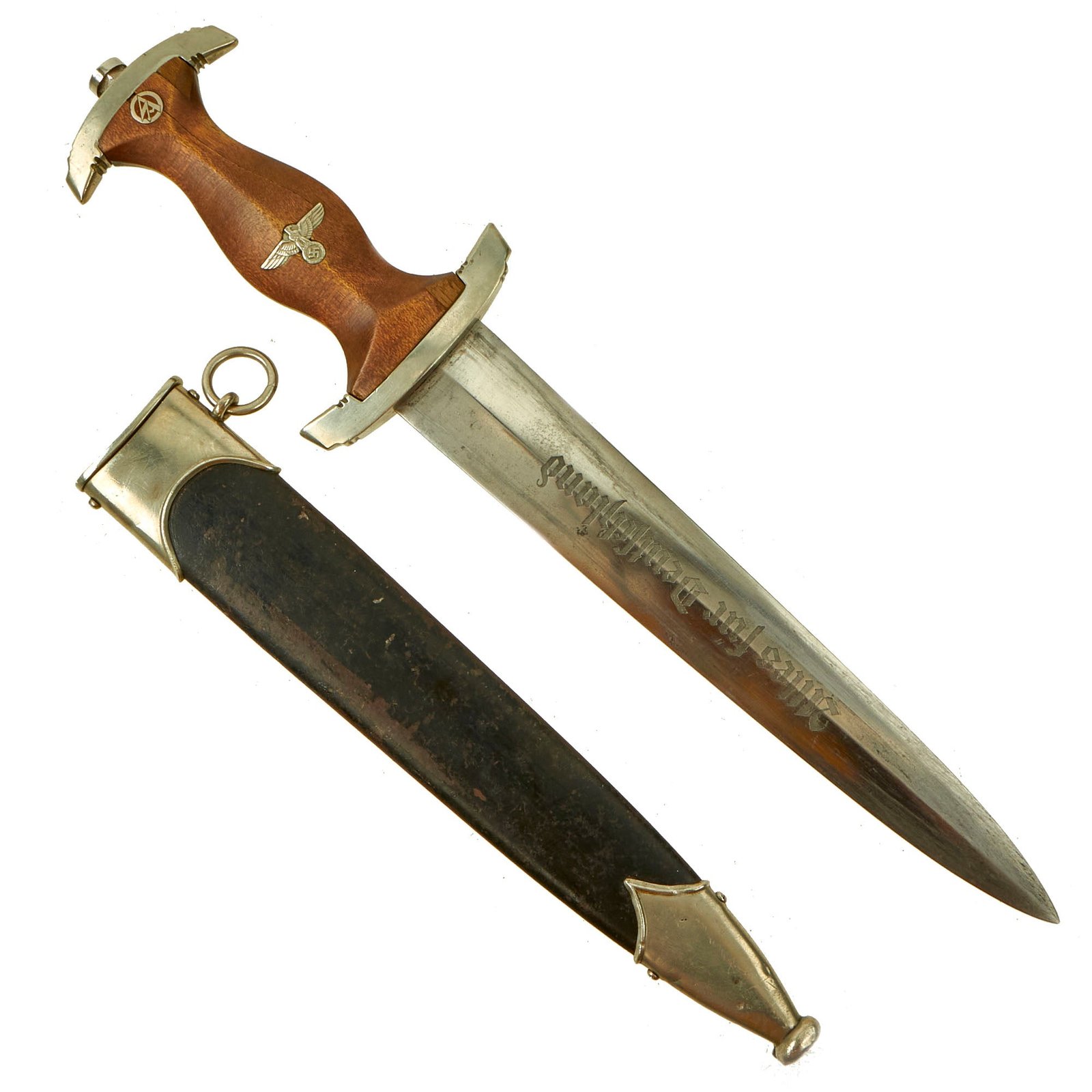 Buy Original German WWII Partial Ground Ernst Röhm Signature NSKK Dagger by Carl Eickhorn with Scabbard | Original Firearms Antique For Sale