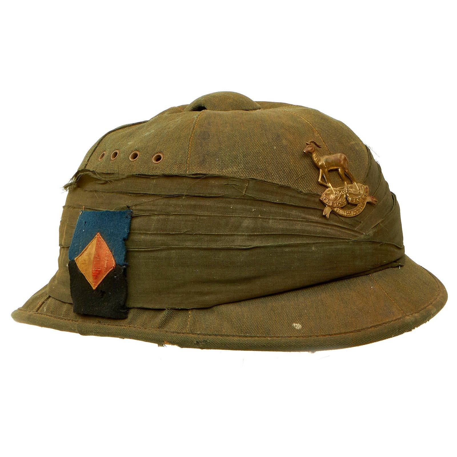 Buy Original South African Early WWII Pretoria Regiment (Princess Alice's Own) Union Defence Force Veldt Green “Polo” Pith Helmet - Service Worn | Original Firearms Antique For Sale