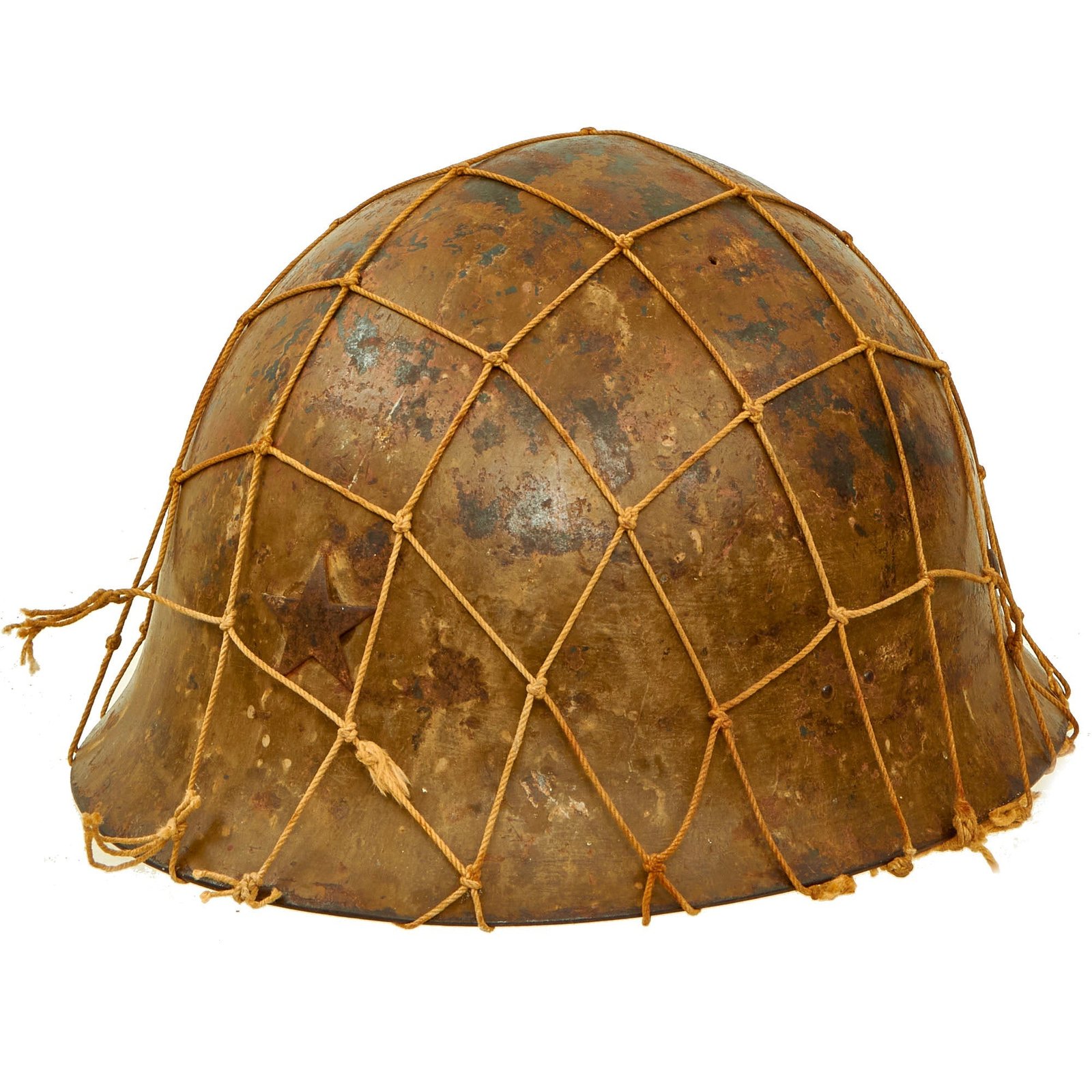 Buy Original Japanese WWII Army Netted Type 92 Tetsubo Combat Helmet with Liner and Chinstrap | Original Firearms Antique For Sale