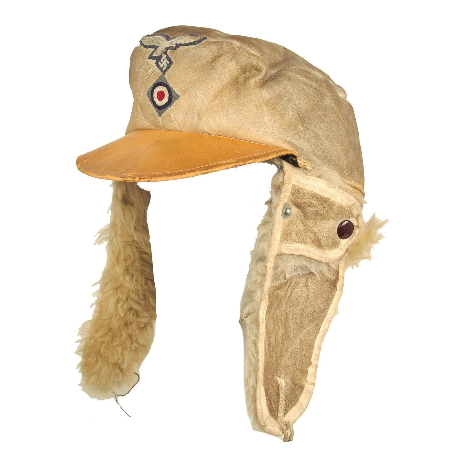Buy Original German WWII Eastern Front Luftwaffe M43 Pelzmütze Winter Field Cap size 59 - Field Worn | Original Firearms Antique For Sale
