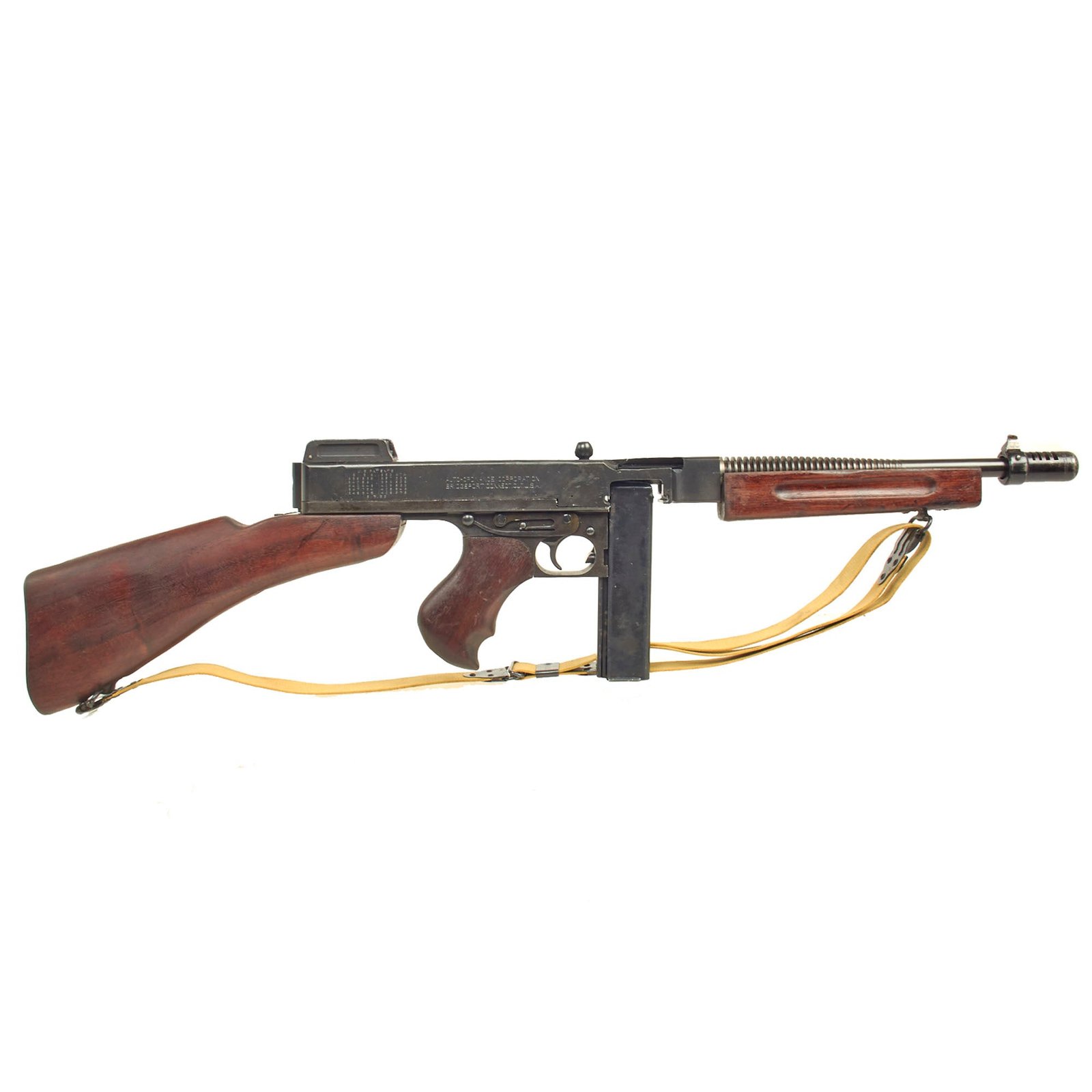 Buy Original U.S. WWII Thompson M1928A1 Display Submachine Gun Serial No. A.O. 67552 - Original WW2 Parts | Original Firearms Antique For Sale