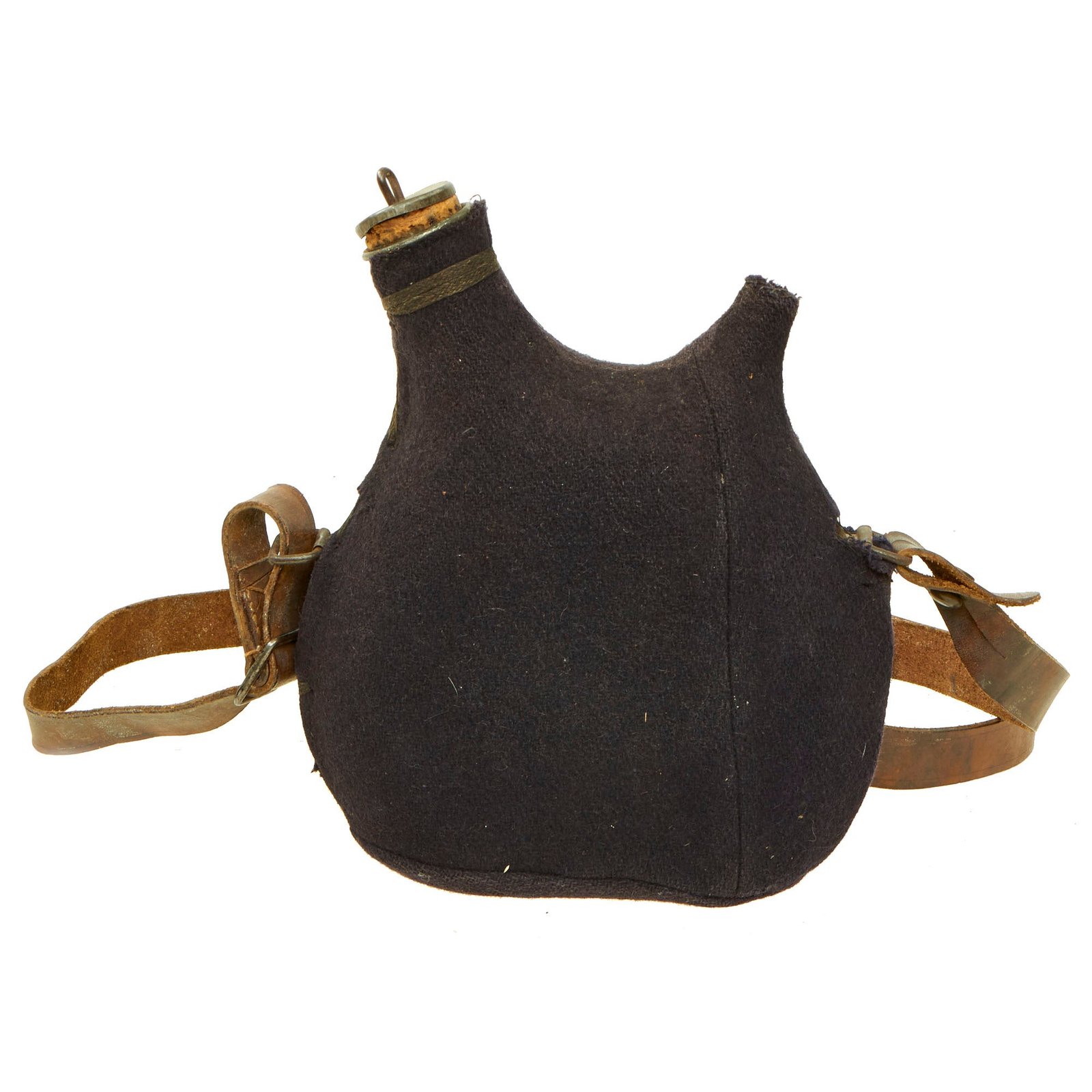 Buy Original French WWI / Early WWII Model 1877 Canteen in Dark Blue with Shoulder Strap - Bidon | Original Firearms Antique For Sale