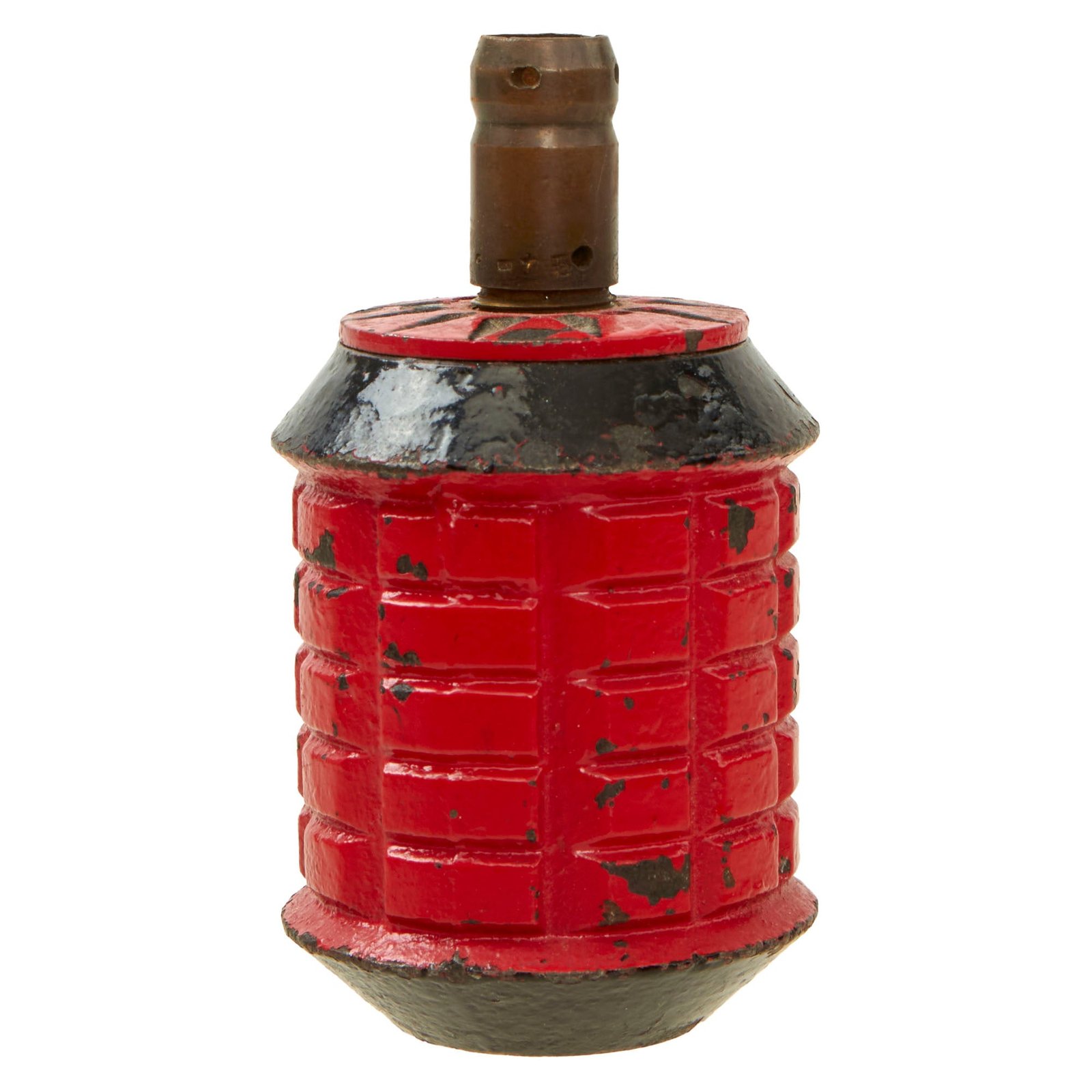 Buy Original Japanese WWII G.I. Souvenir Painted Type 97 Inert Fragmentation Hand Grenade with Fuse Dated 1939 | Original Firearms Antique For Sale