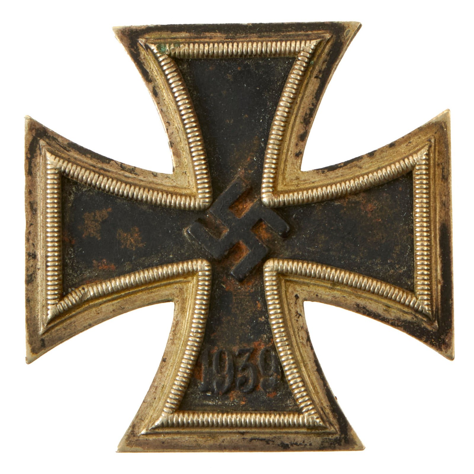 Buy Original German WWII Iron Cross First Class 1939 EKI with Vertical Pinback - Unmarked | Original Firearms Antique For Sale
