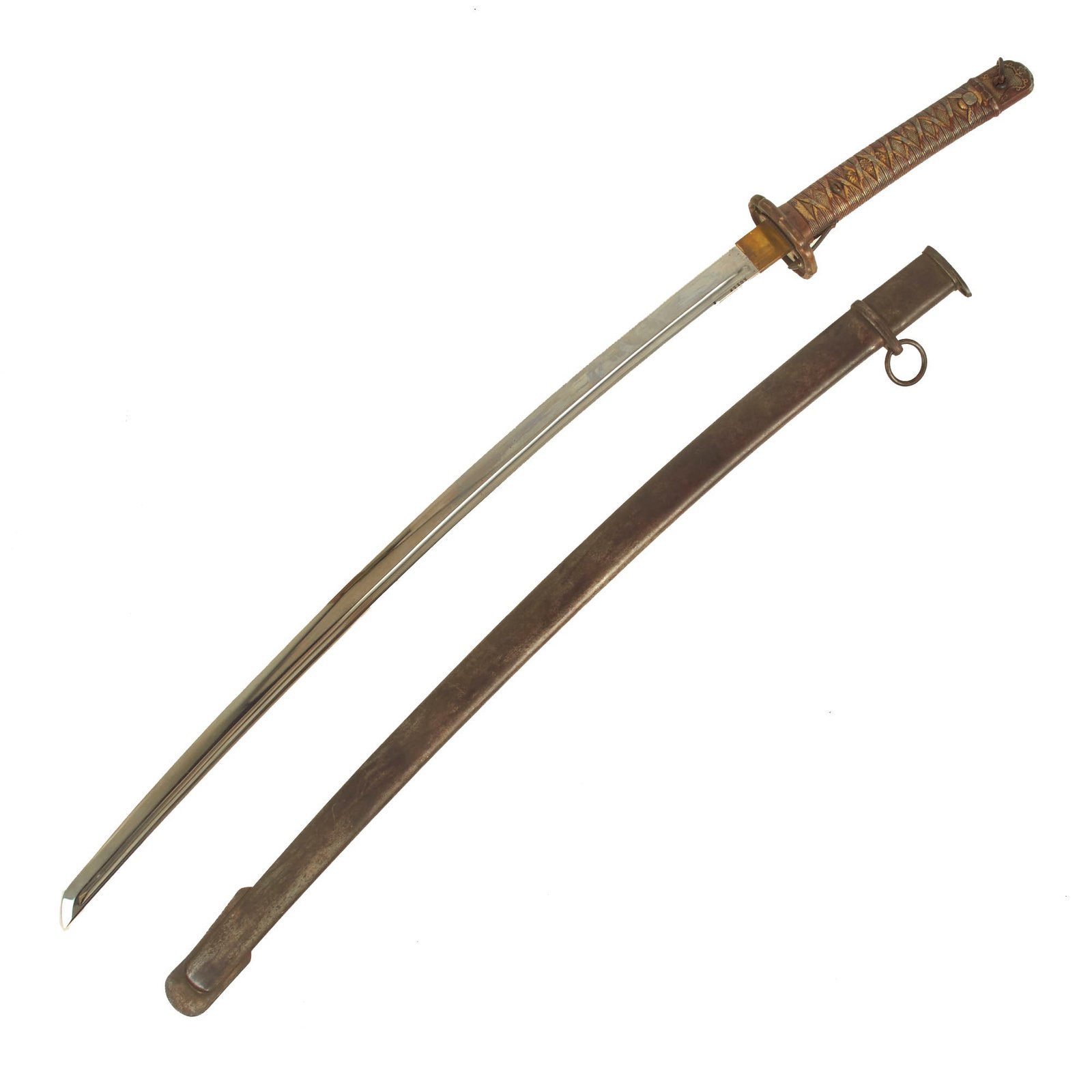 Buy Original WWII Japanese Army Type 95 NCO Aluminum Handle Katana Sword with Excellent Blade - Matched Serial 50152 | Original Firearms Antique For Sale