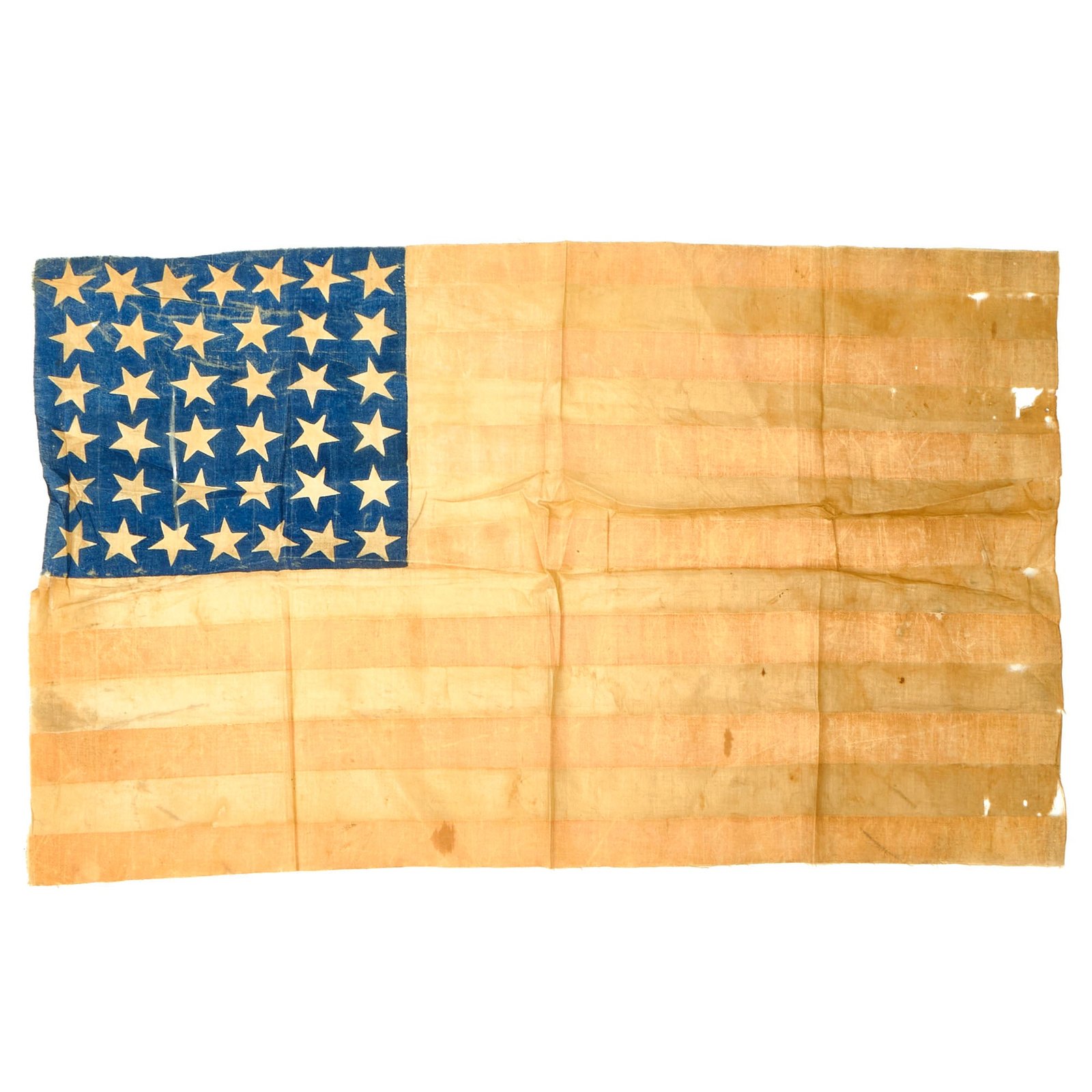 Buy Original Late 19th Century 38 Star 36" x 22" United States National Flag - 1877 - 1890 | Original Firearms Antique For Sale