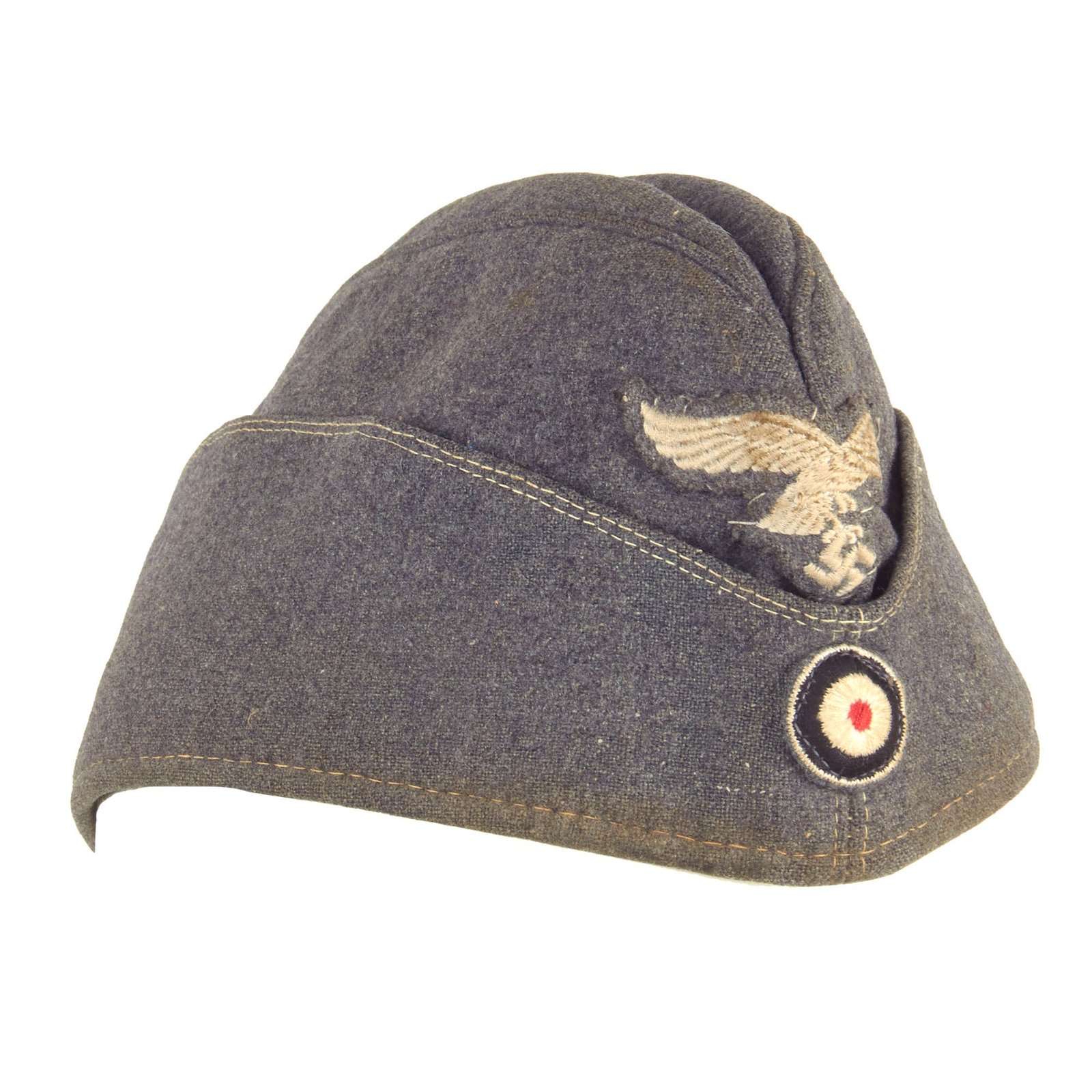 Buy Original German WWII Service Worn Luftwaffe EM-NCO 58cm M38 Overseas Wool Cap | Original Firearms Antique For Sale