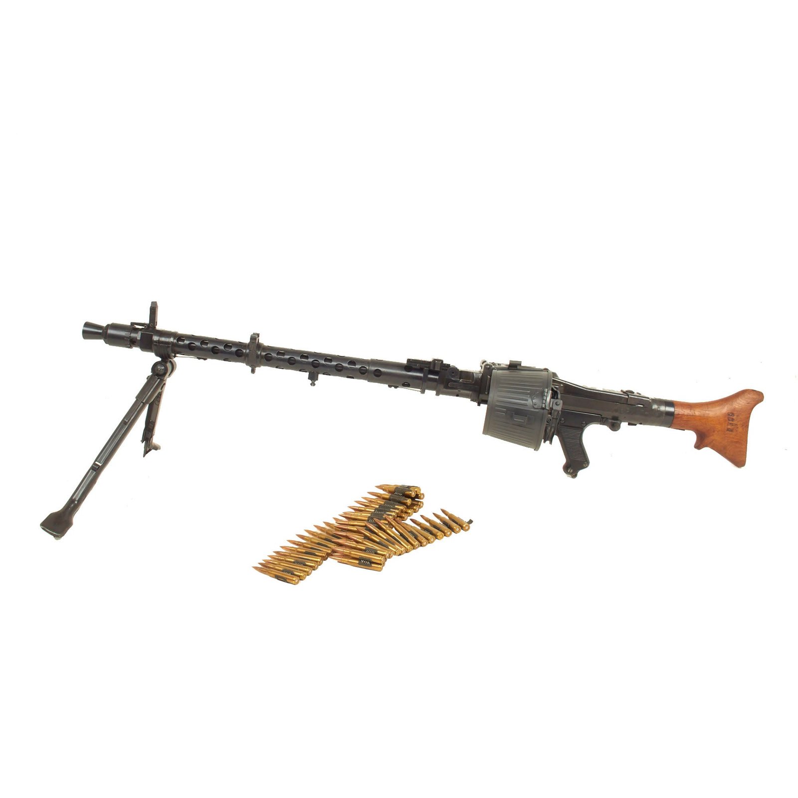 Buy Original German WWII MG 34 Display Machine Gun by Mauser Werke with Drum Carrier & Inert Ammo in Belt | Original Firearms Antique For Sale