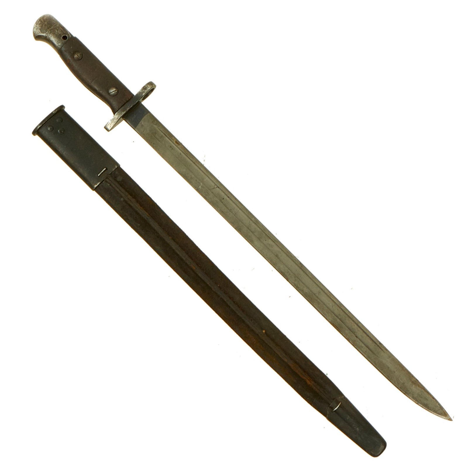 Buy Original British WWI P-1907 Enfield Bayonet by SANDERSON with No. I Mk. II Scabbard - Dated 1916 | Original Firearms Antique For Sale
