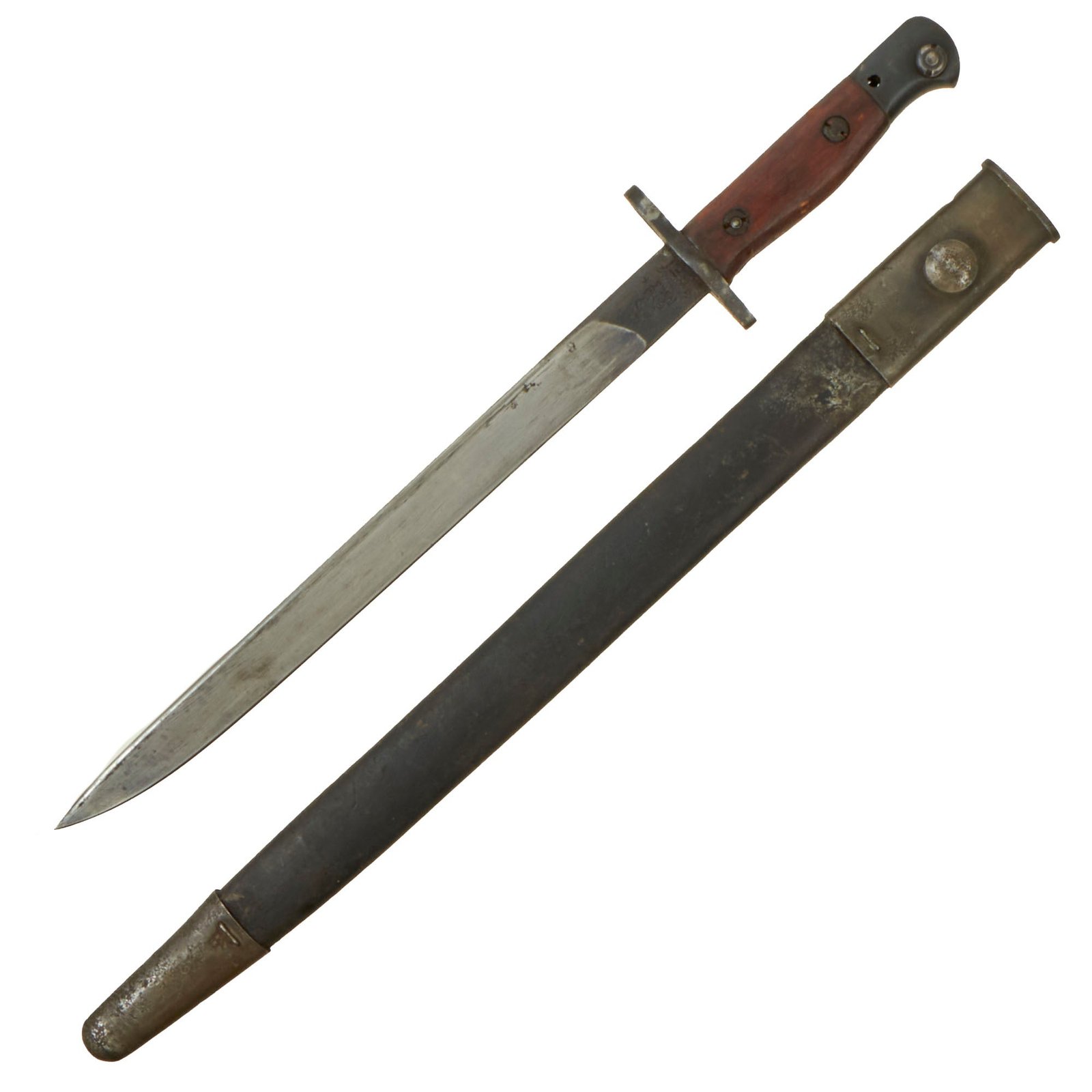 Buy Original British WWII India Pattern No. I Mk. I* SMLE Enfield Bayonet by Rifle Factory Ishapore With Scabbard - Dated 1922 & 1942 | Original Firearms Antique For Sale