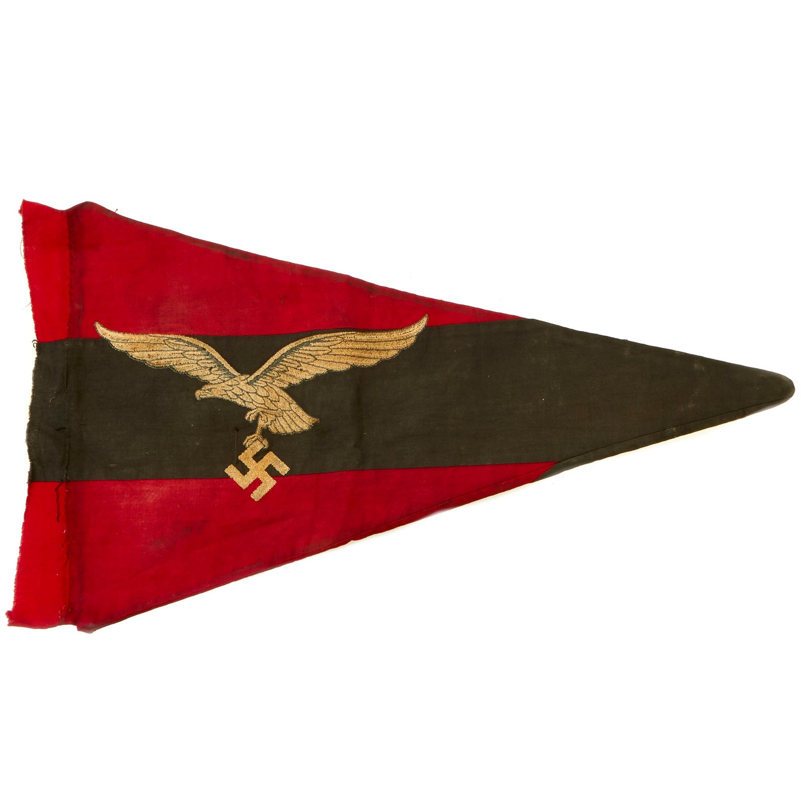 Buy Original German WWII Luftwaffe Flak Artillery Battalion Officers Staff Pennant Flag Cutoff - 9" x 15 1/2" | Original Firearms Antique For Sale