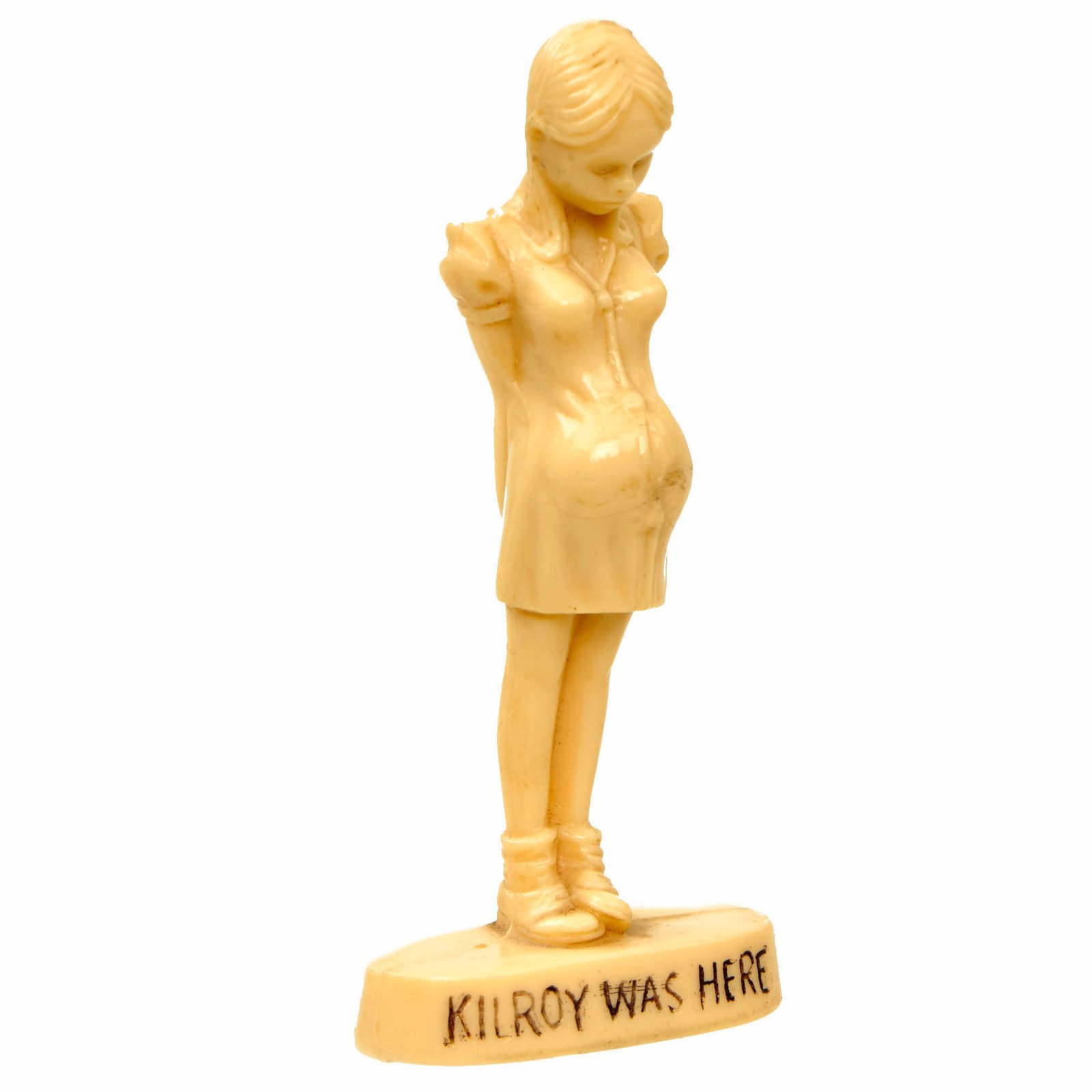 Buy Original U.S. WWII Era “KilRoy Was Here” Small Pregnant Figurine by Hartland Plastics | Original Firearms Antique For Sale