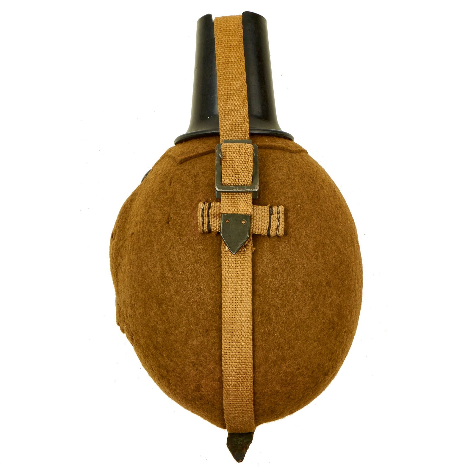 Buy Original German WWII Afrikakorps Aluminum M31 Canteen with Canvas Harness & Bakelite Cup - dated 1942 | Original Firearms Antique For Sale