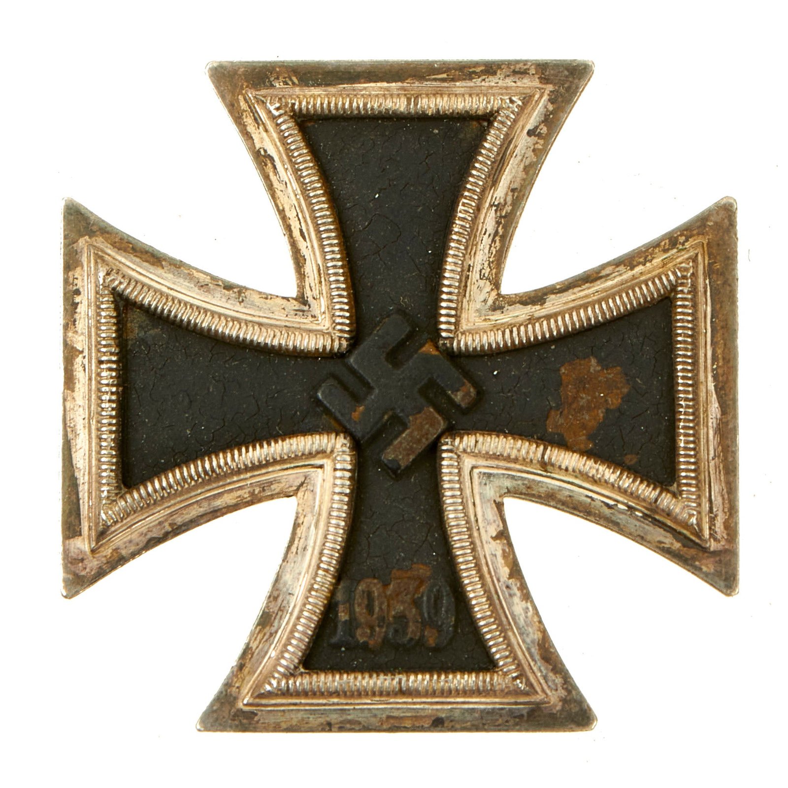 Buy Original German WWII Iron Cross First Class 1939 EKI with Vertical Pinback - Unmarked | Original Firearms Antique For Sale