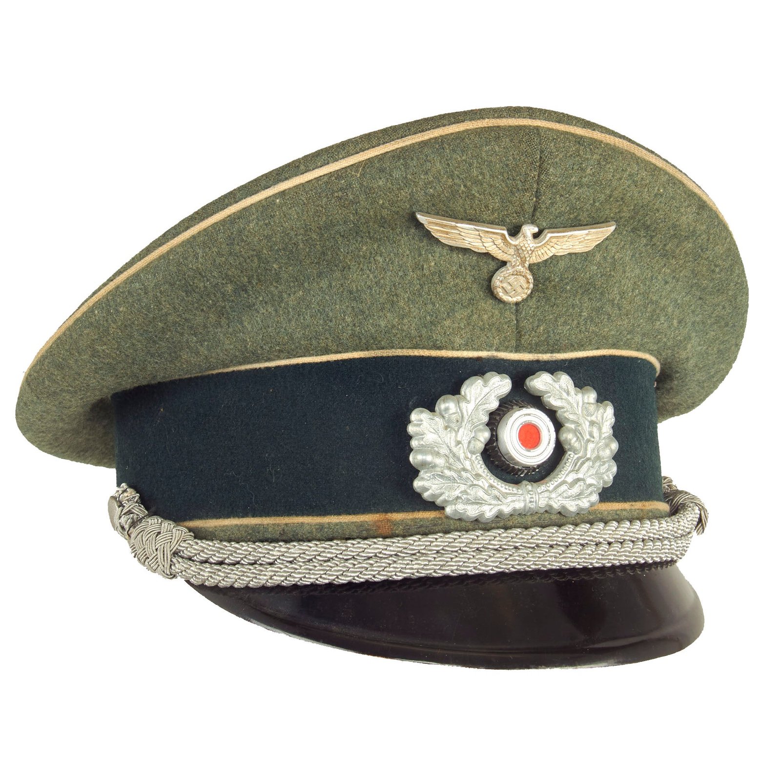 Buy Original German WWII Service Used Army Heer Infantry Officers Schirmmütze Visor Cap | Original Firearms Antique For Sale