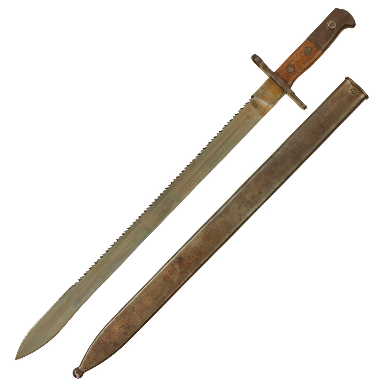 Buy Original WWI Swiss Model 1914 Pioneer Sawback Sword Bayonet by Waffenfabrik Neuhausen with Scabbard | Original Firearms Antique For Sale